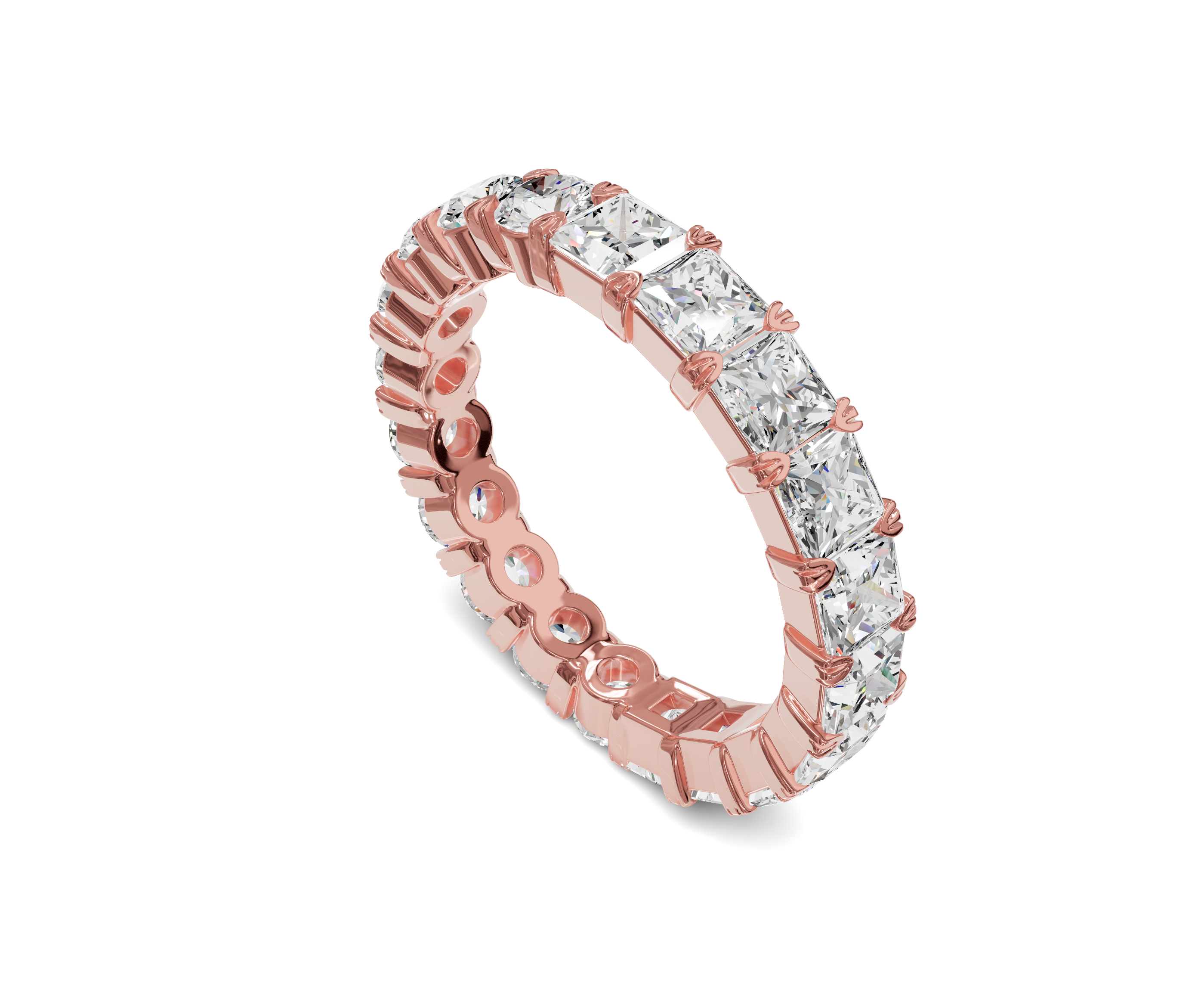 Princess & Round Diamond Eternity Wedding Band | 2.75ct | Timeless Elegance