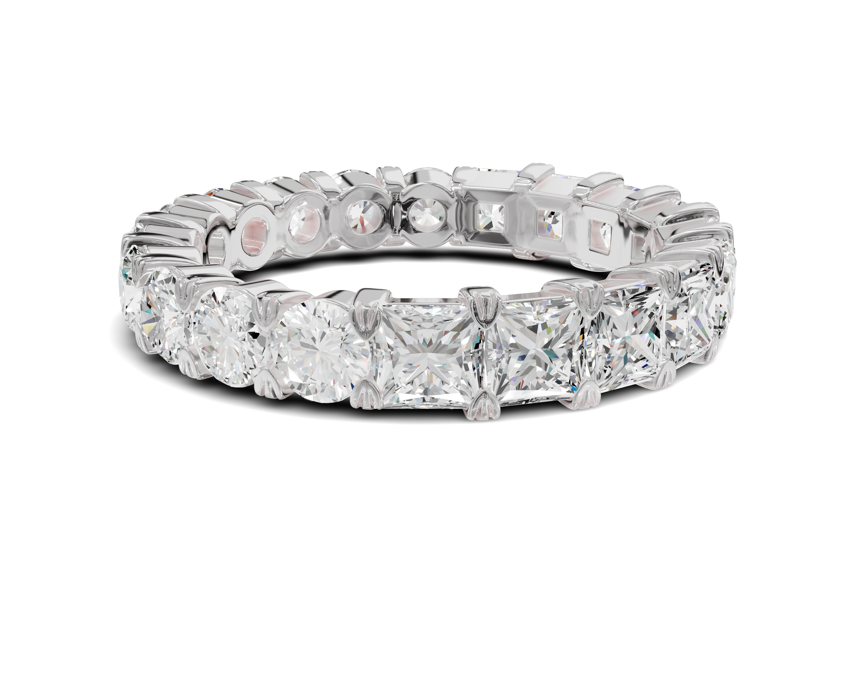 Princess & Round Diamond Eternity Wedding Band | 2.75ct | Timeless Elegance