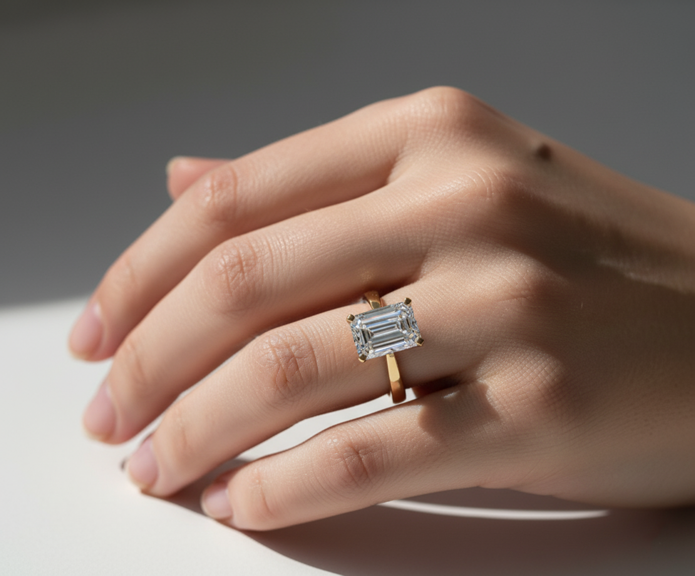 Luxurious 2ct Emerald Cut Diamond Solitaire Ring | Timeless Beauty - Chicory Jewel