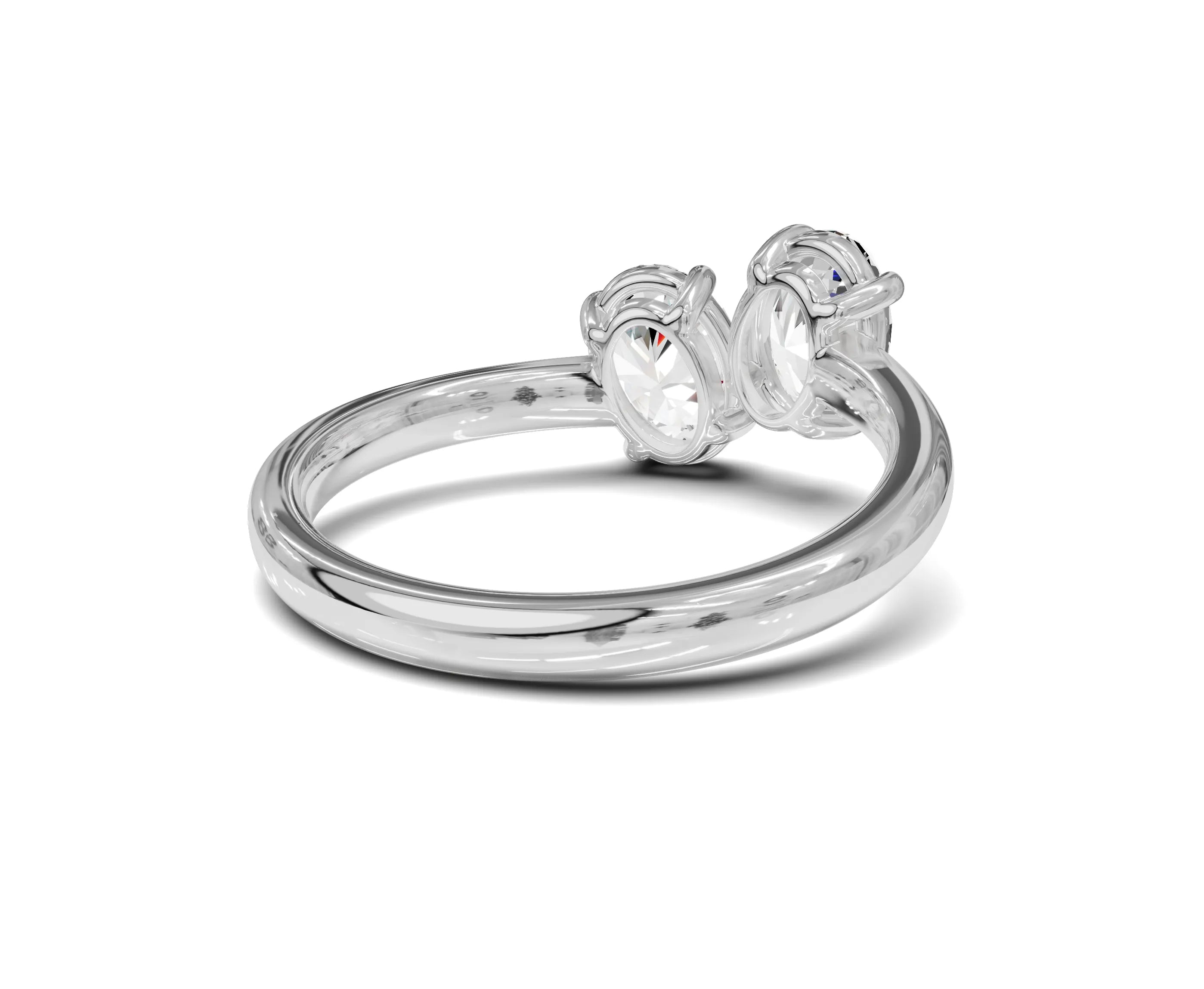 Oval Diamond Toi et Moi Engagement Ring