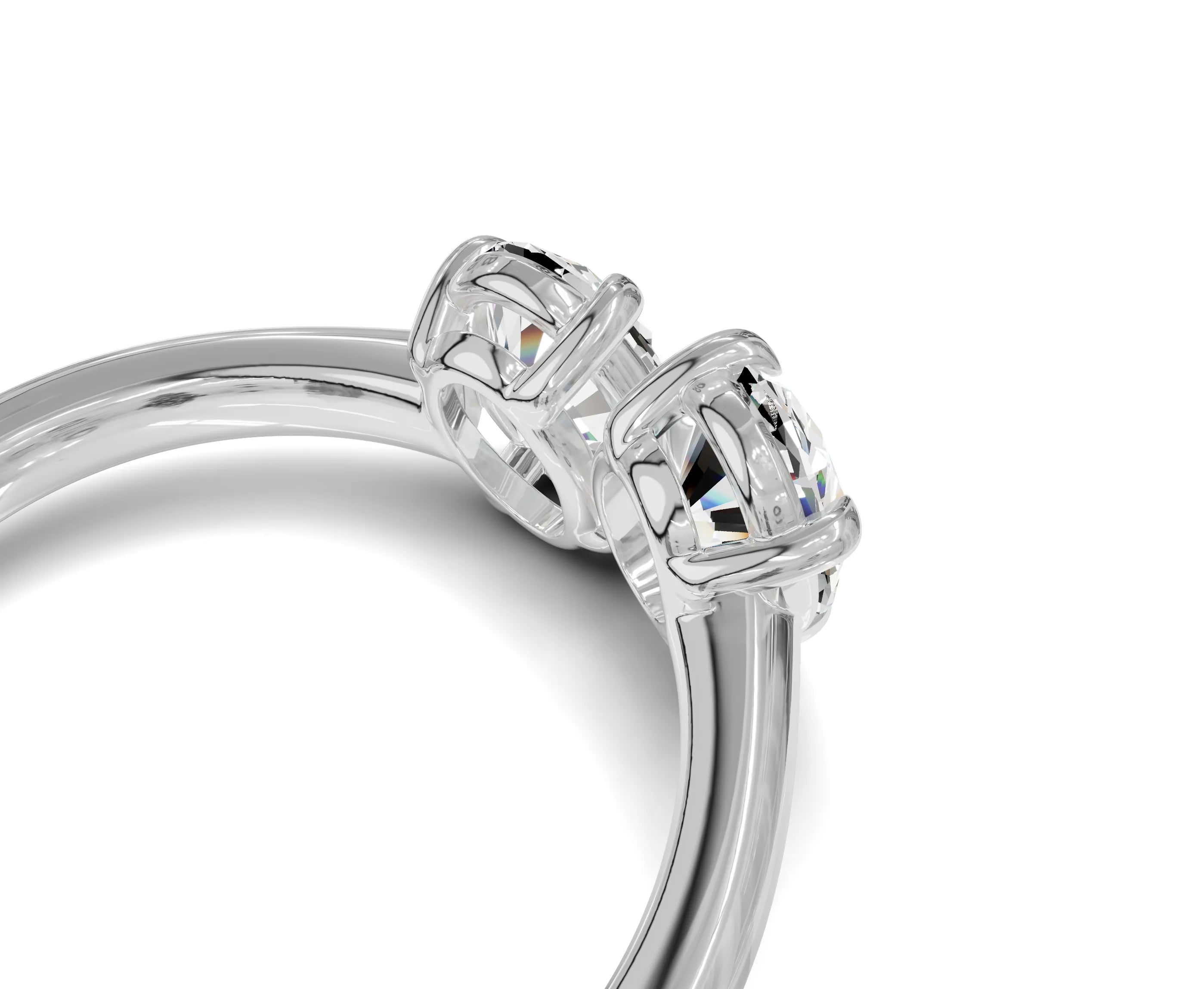 Oval Diamond Toi et Moi Engagement Ring