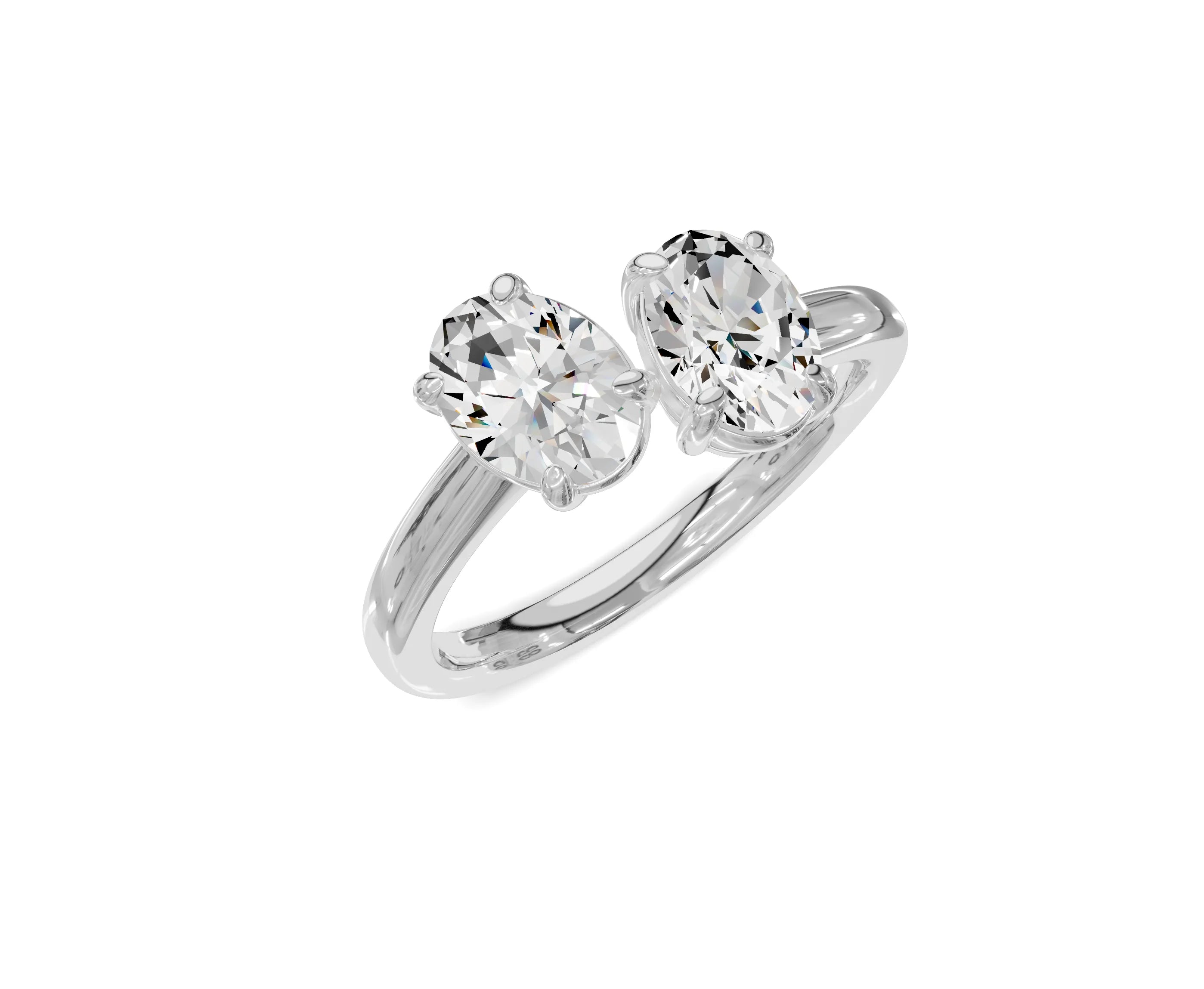 Oval Diamond Toi et Moi Engagement Ring