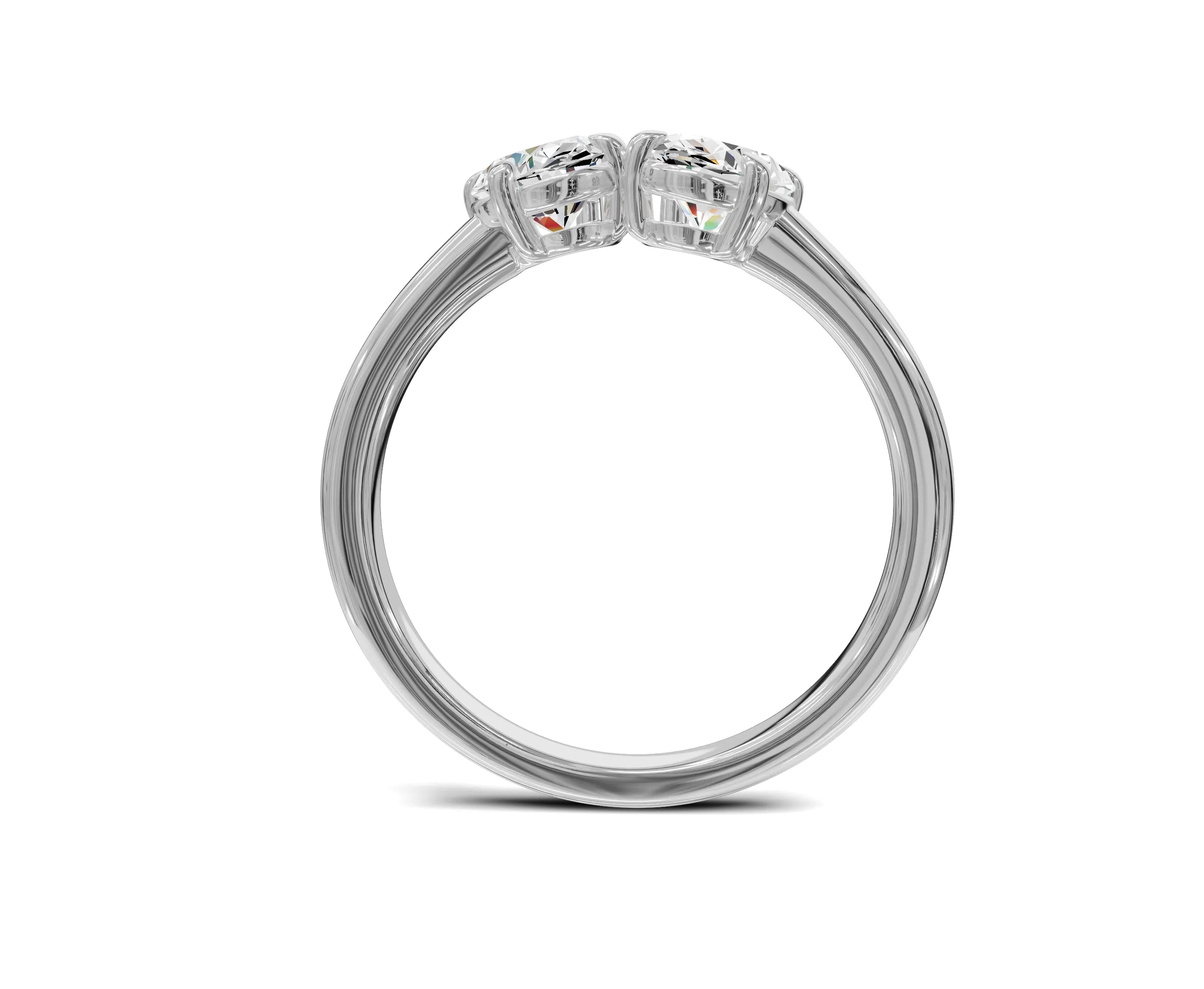 Oval Diamond Toi et Moi Engagement Ring