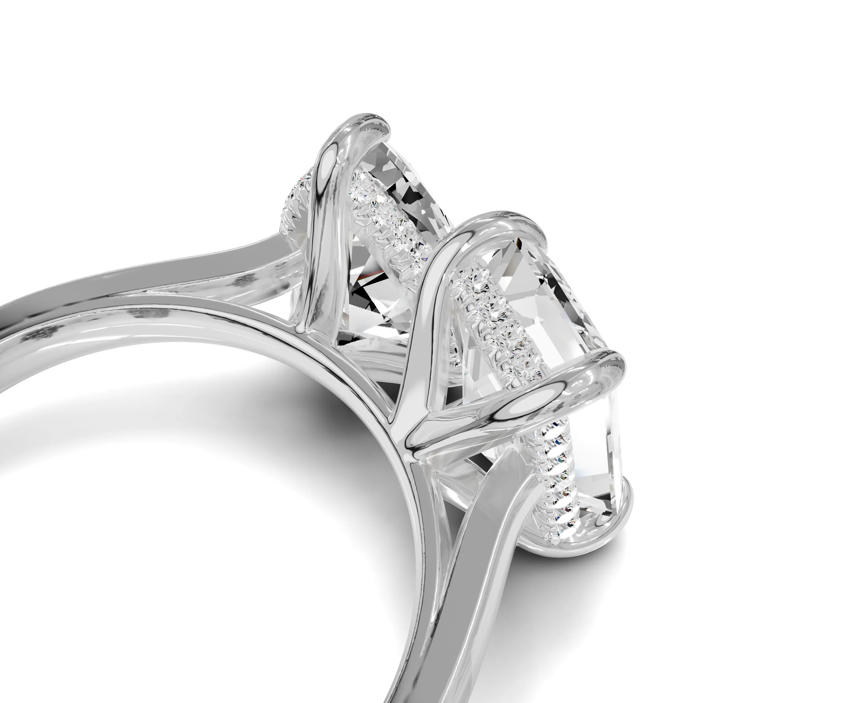 Pear & Emerald Toi et Moi Diamond Ring