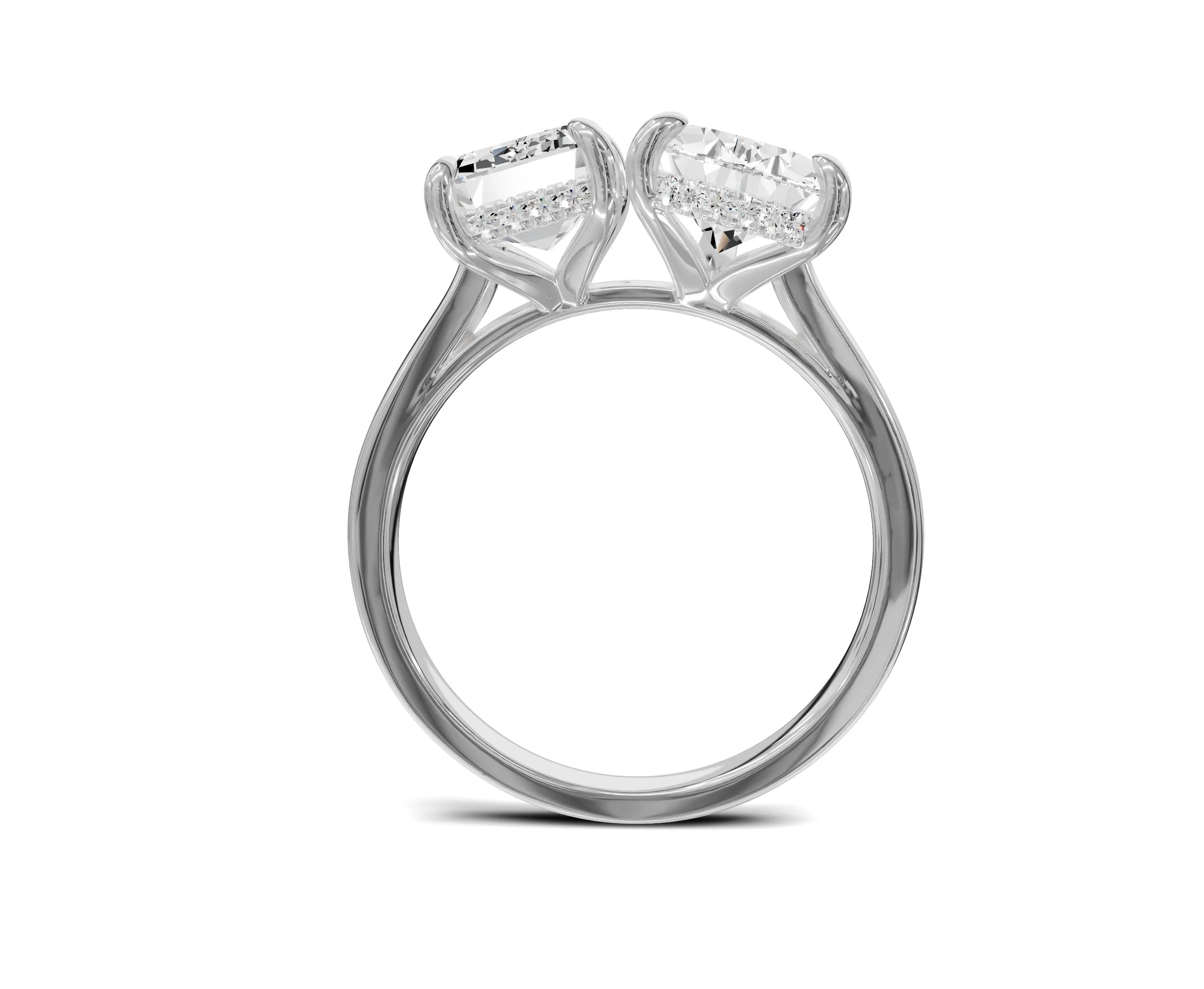 Pear & Emerald Toi et Moi Diamond Ring