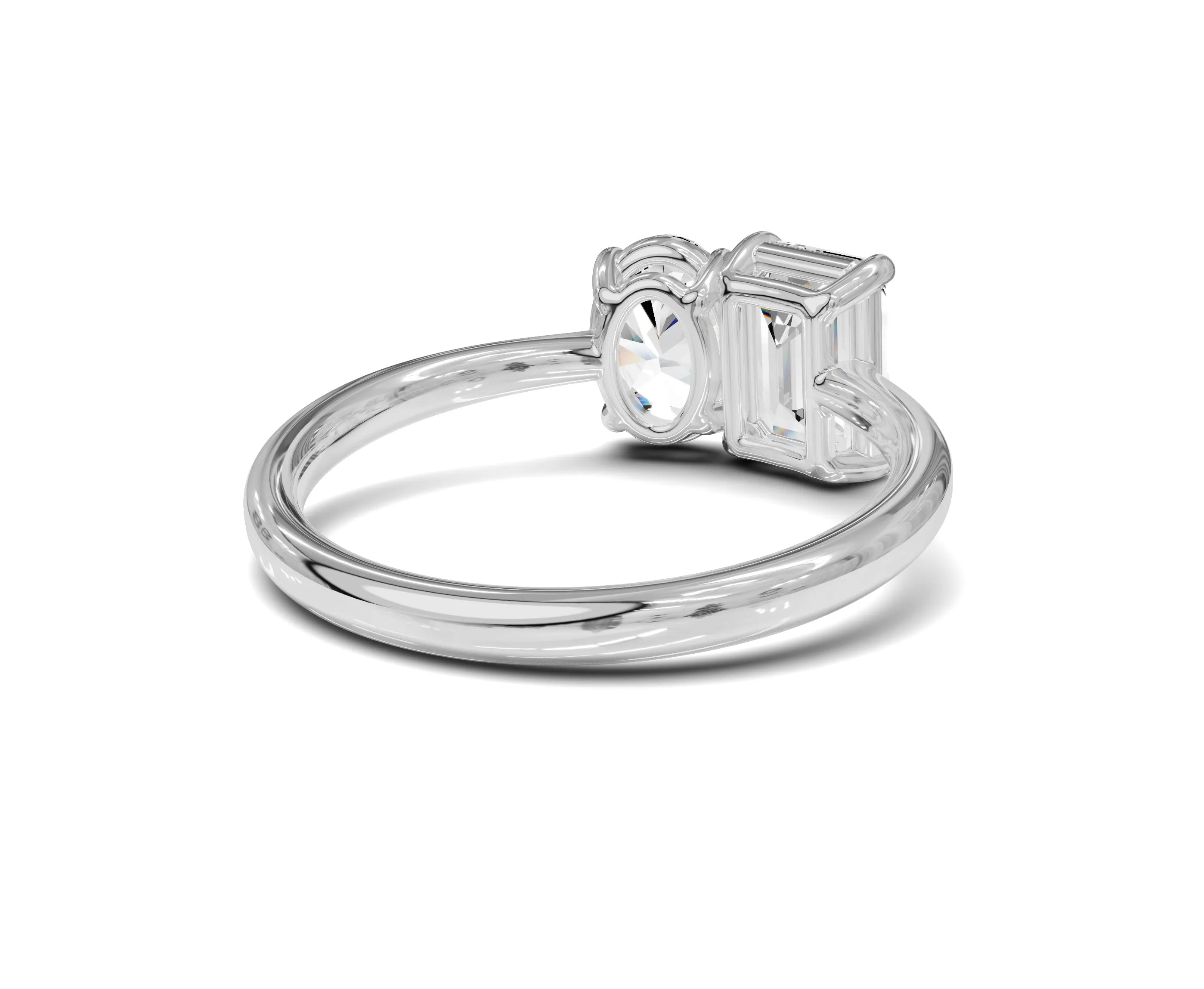 Oval & Emerald Cut Toi Et Moi Engagement Ring | 1.75ct Lab Grown