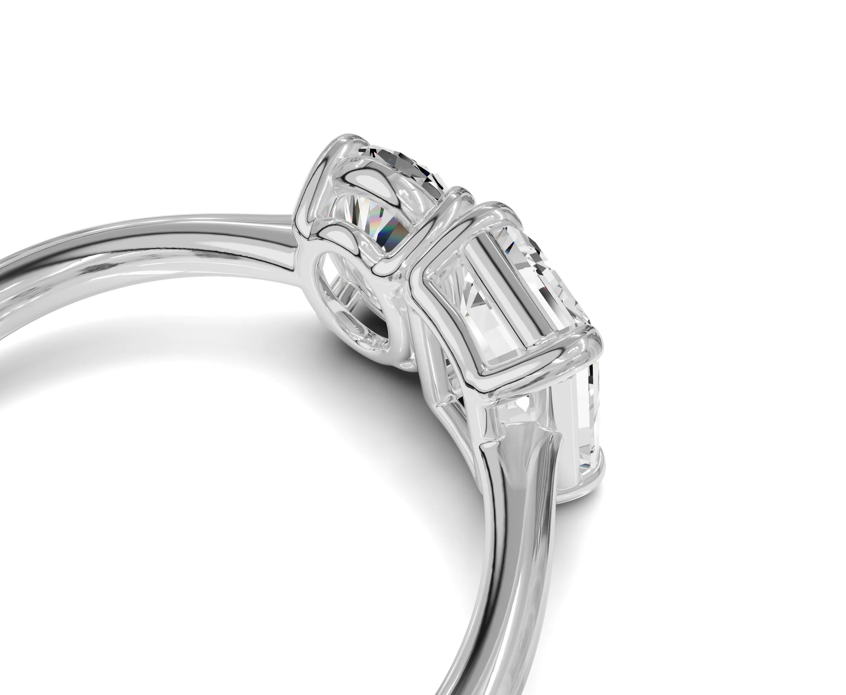 Oval & Emerald Cut Toi Et Moi Engagement Ring | 1.75ct Lab Grown