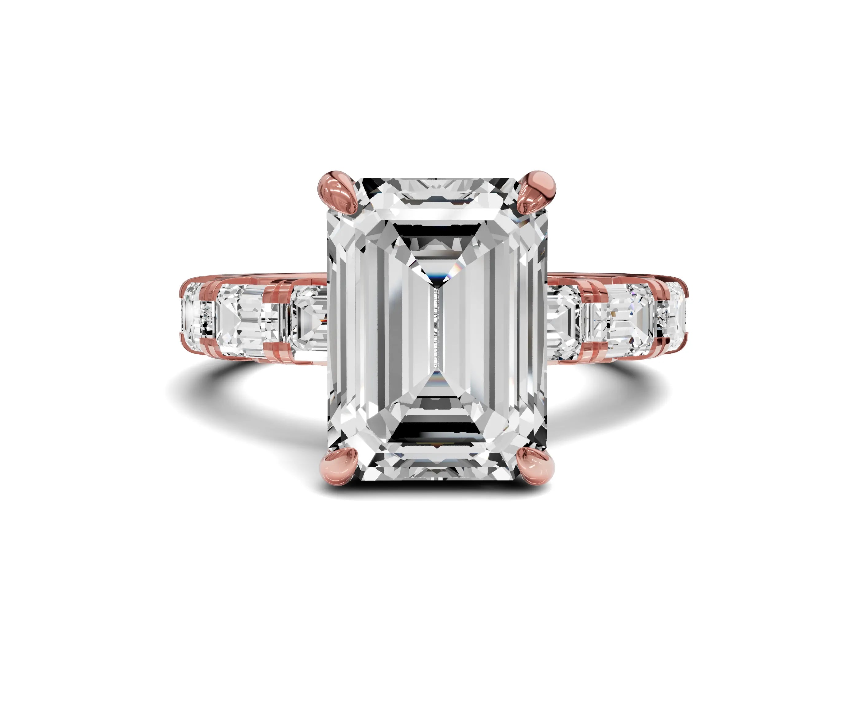 Brilliant 7 Carat Emerald Diamond Engagement Ring - Chicory Jewel