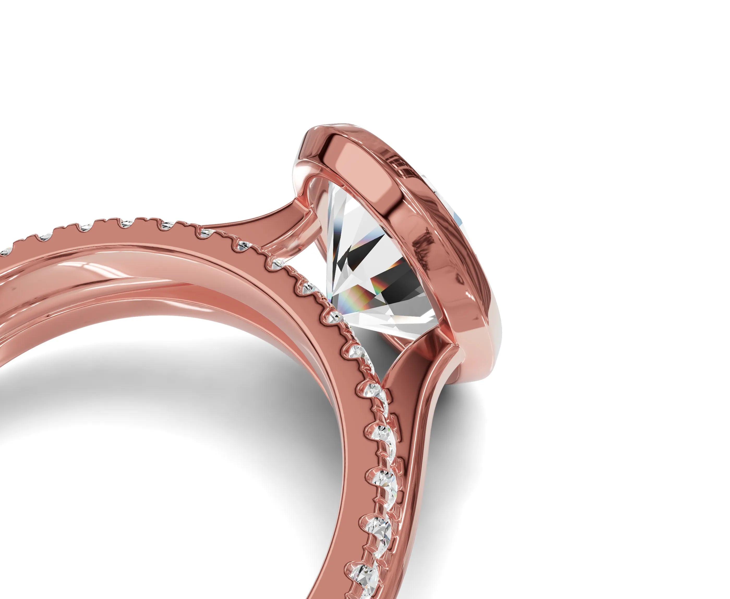 4ct Oval Diamond Engagement Ring | Bezel Setting with Side Stones - Chicory Jewel