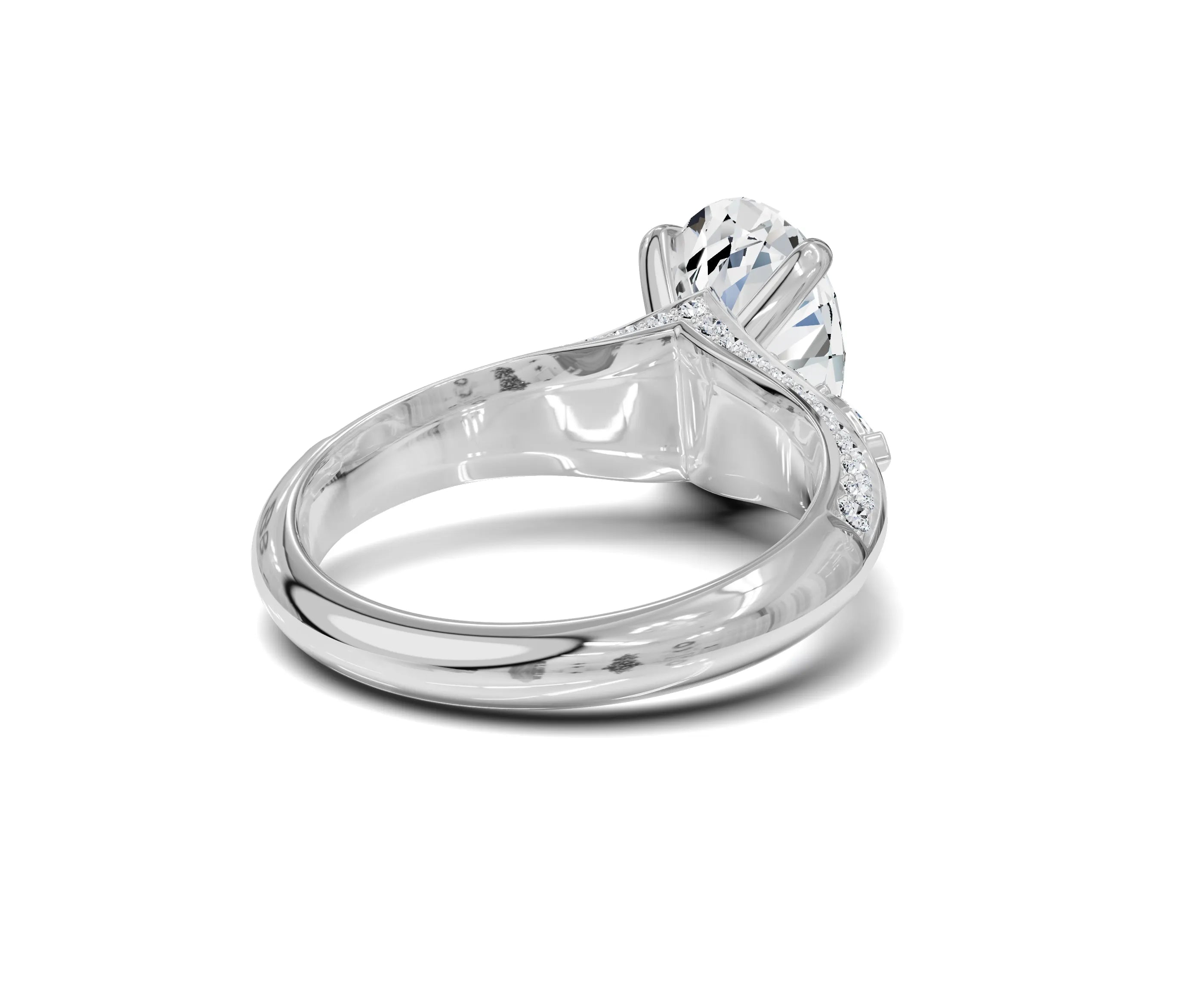 3.70 Ct Oval Diamond Ring with Side Stones