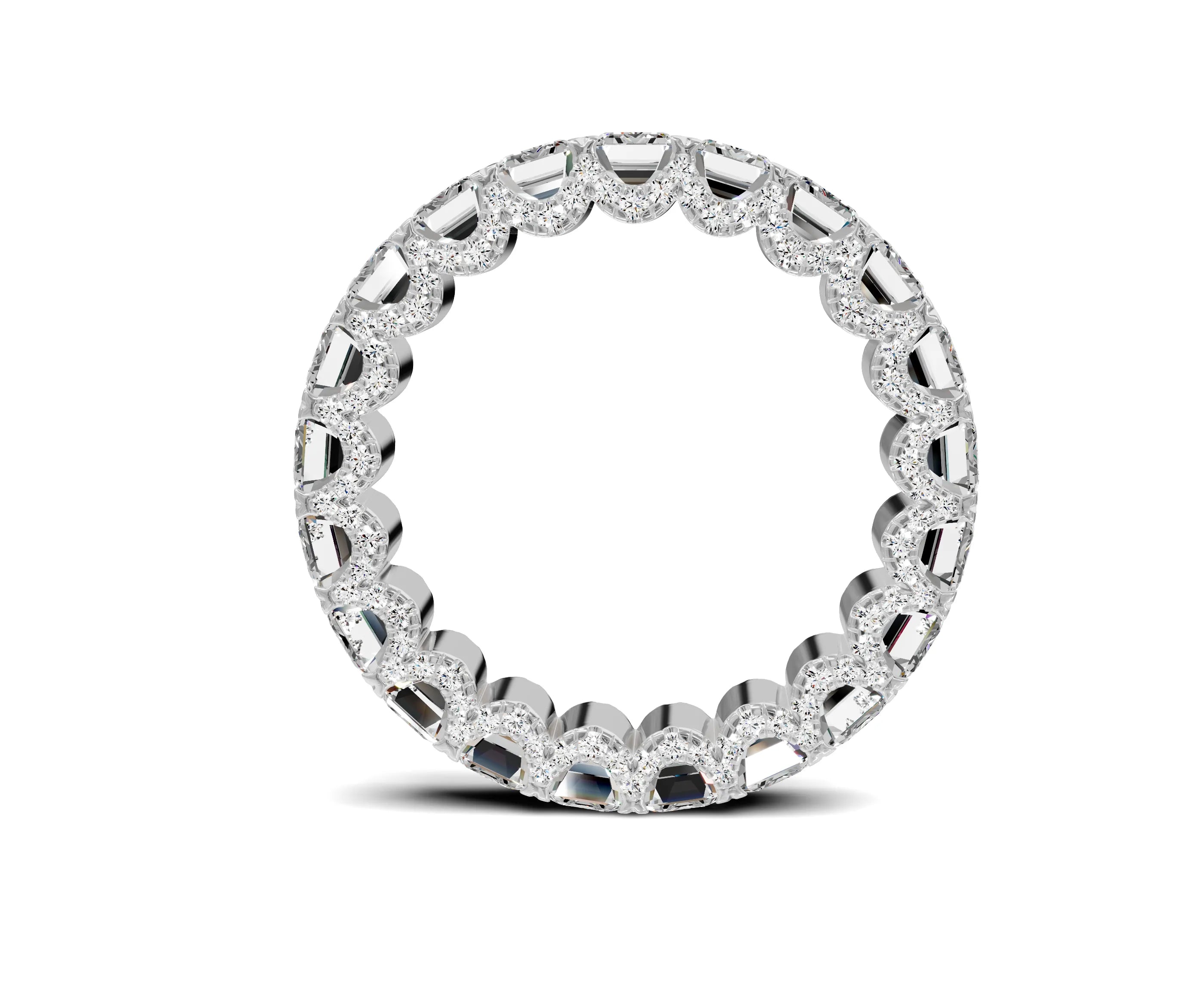 Emerald Diamond Eternity Band 4.50ct Wedding Band