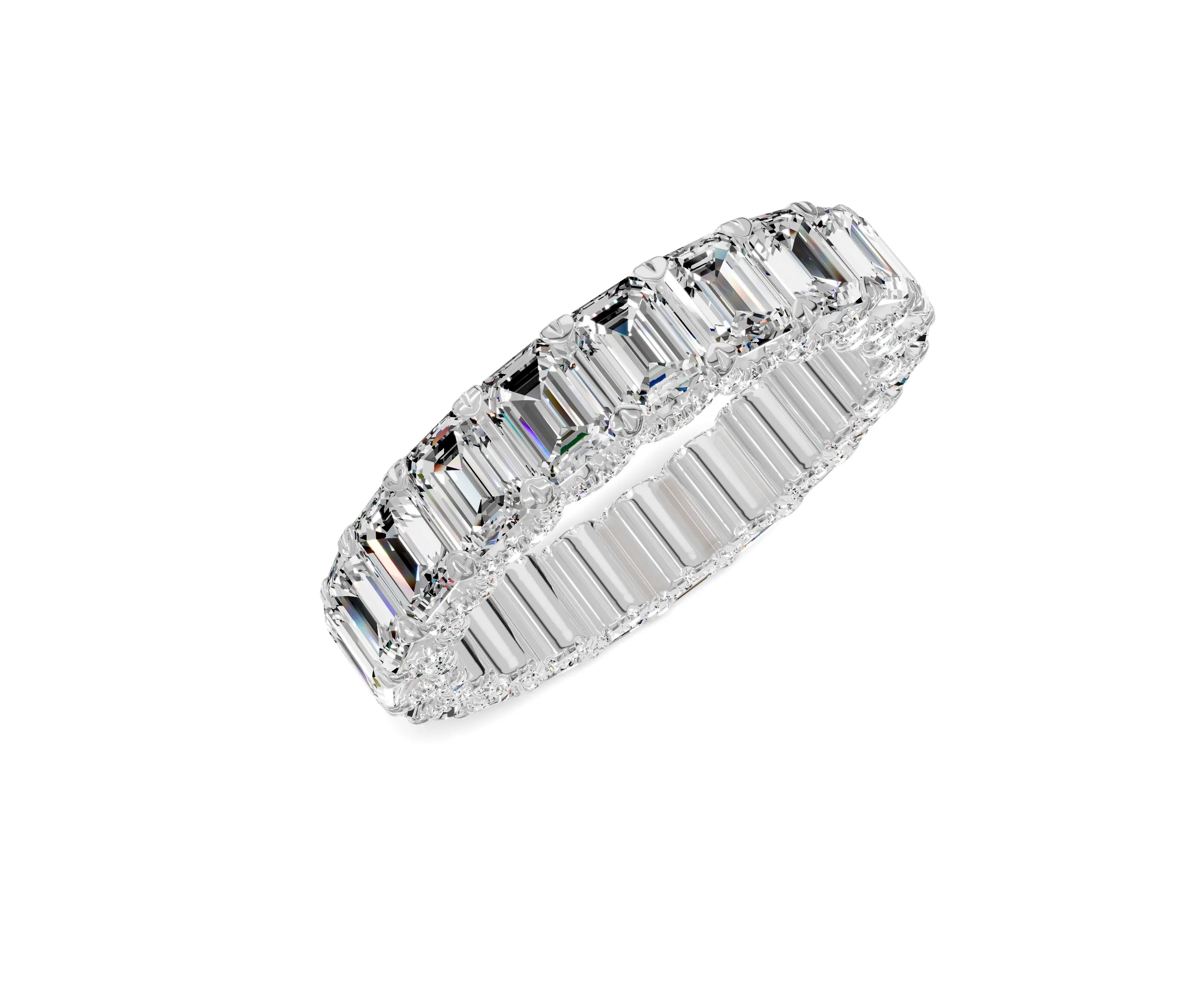 Emerald Diamond Eternity Band 4.50ct Wedding Band