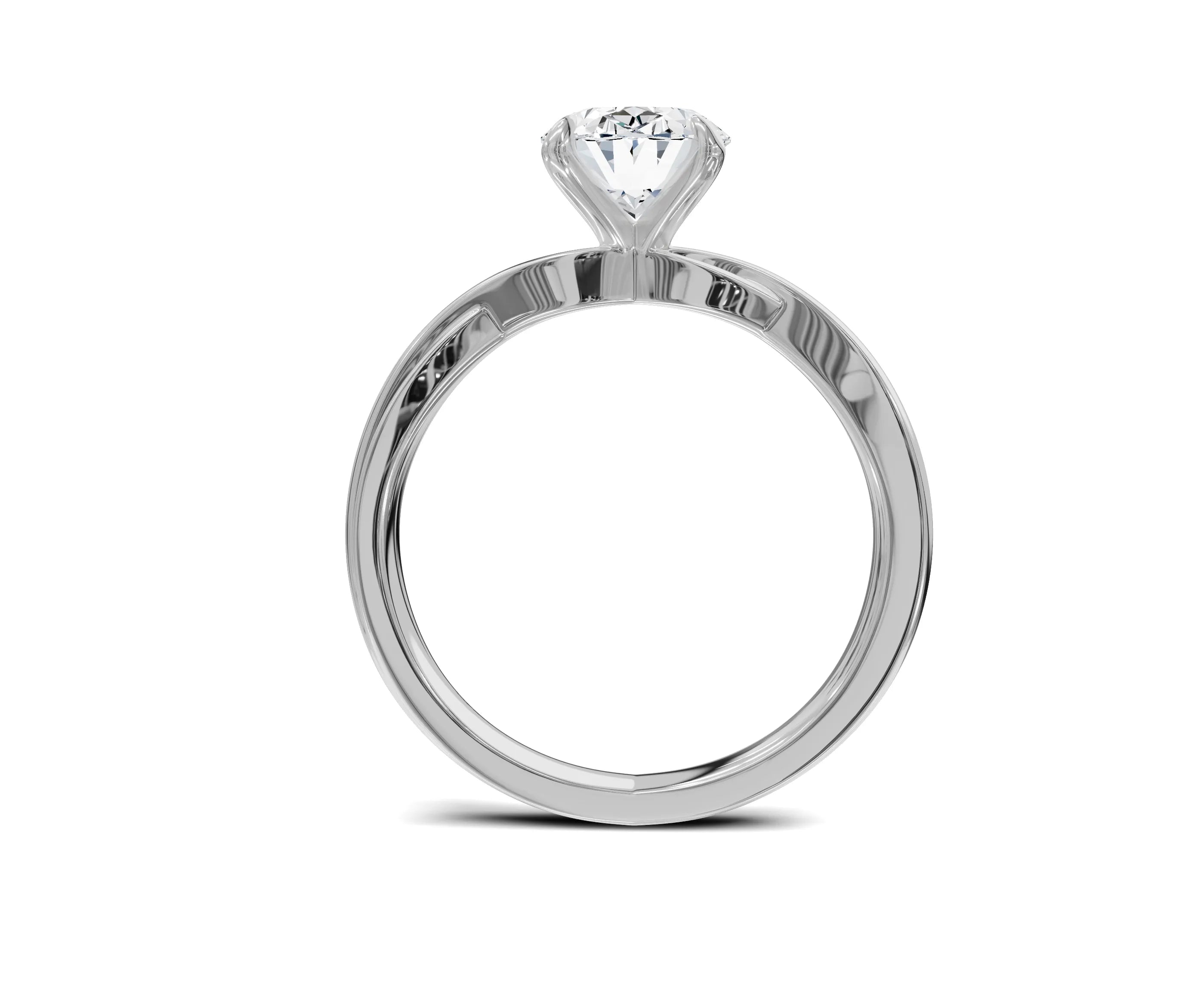 1.5 Ct Oval Diamond Twisted Shank Solitaire Engagement Ring