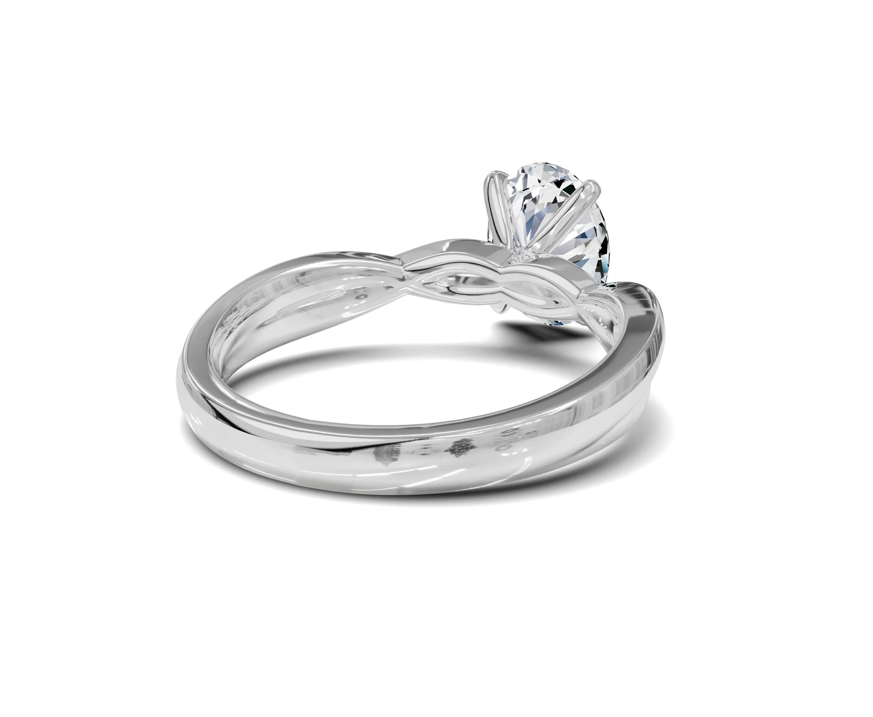 1.5 Ct Oval Diamond Twisted Shank Solitaire Engagement Ring