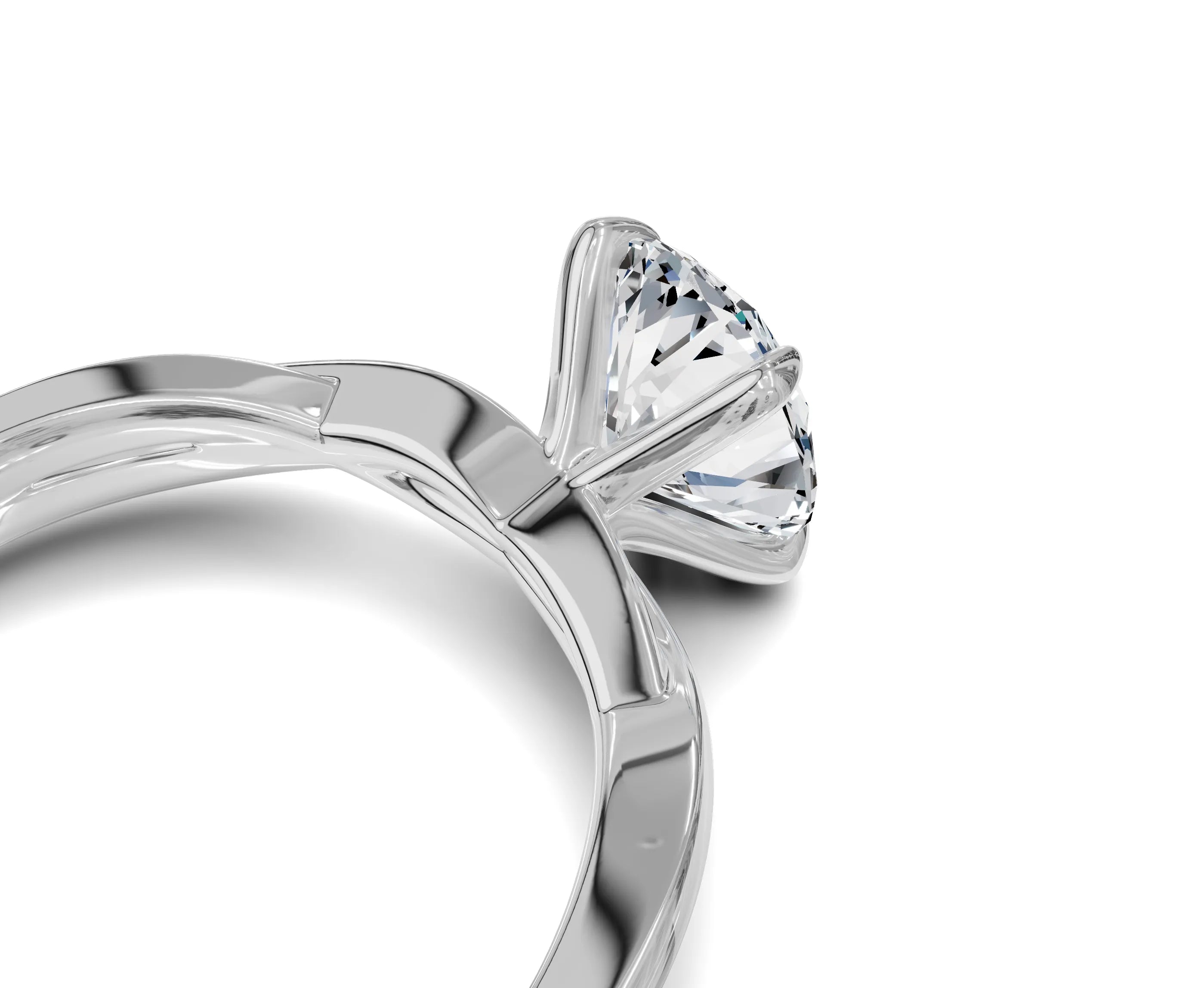 1.5 Ct Oval Diamond Twisted Shank Solitaire Engagement Ring
