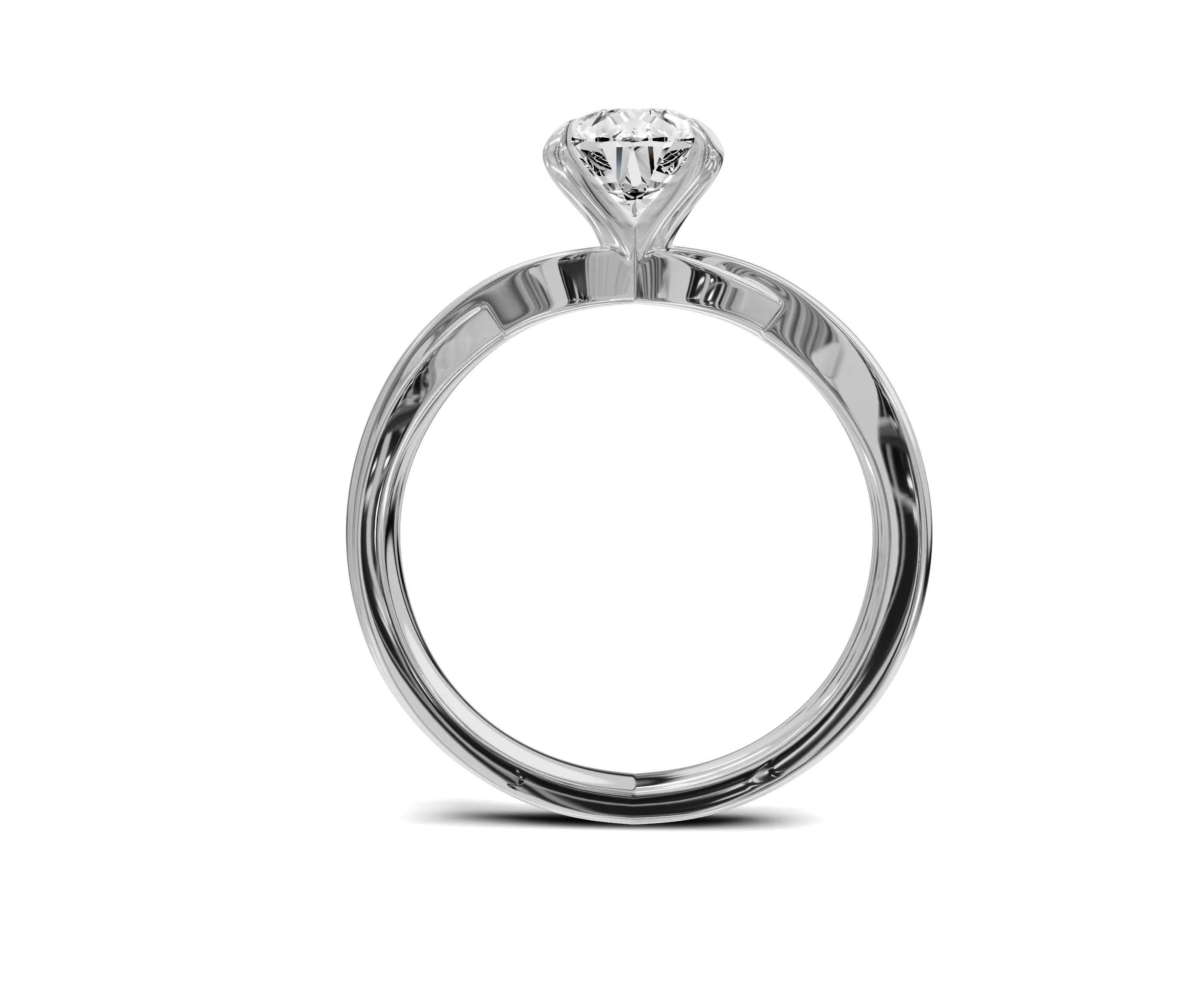 1.5 Ct Pear Diamond Twisted Shank Solitaire Engagement Ring
