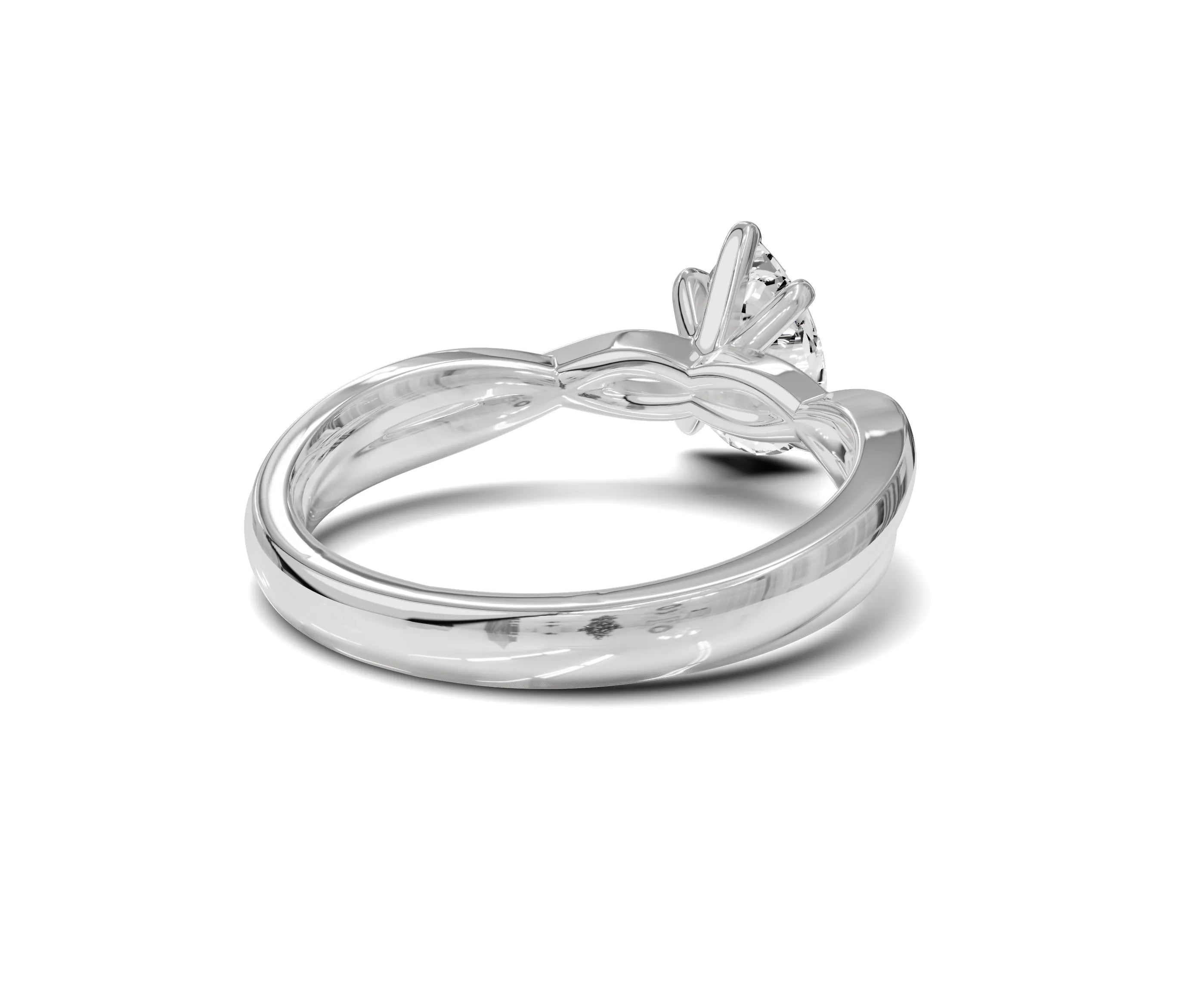 1.5 Ct Pear Diamond Twisted Shank Solitaire Engagement Ring