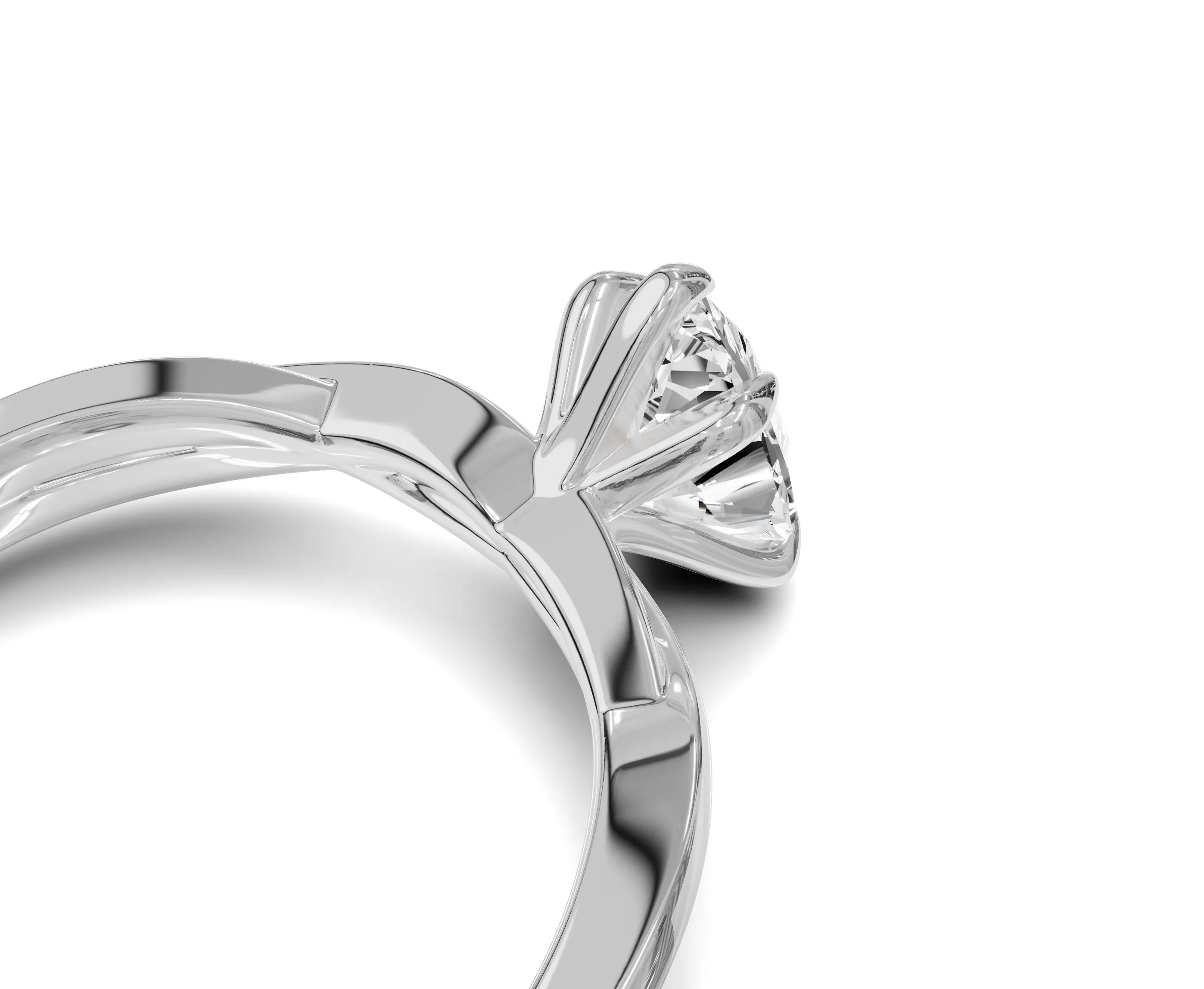 1.5 Ct Pear Diamond Twisted Shank Solitaire Engagement Ring