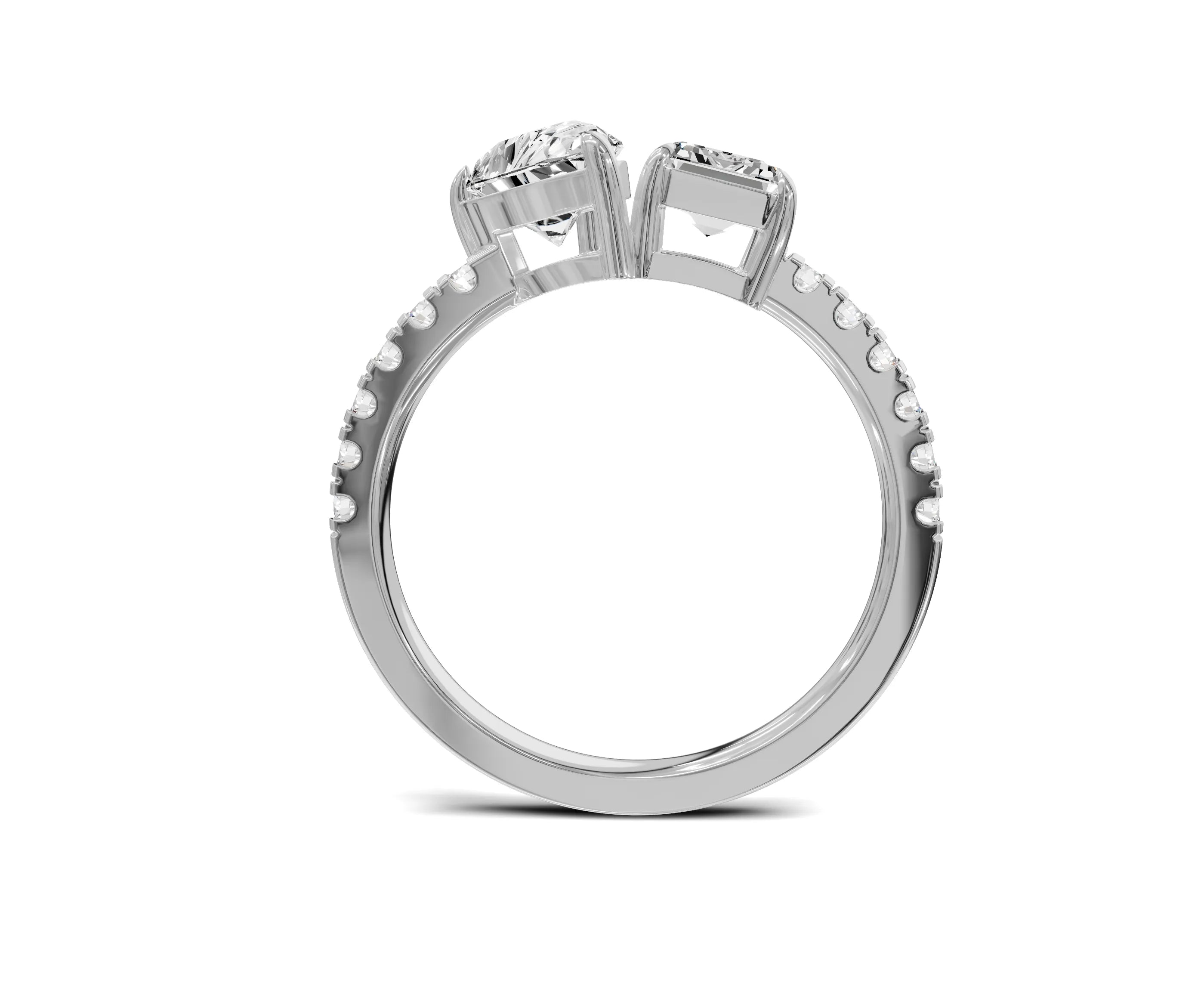 Pear & Emerald Cut Toi Et Moi Engagement Ring | 2.50ct Lab Grown