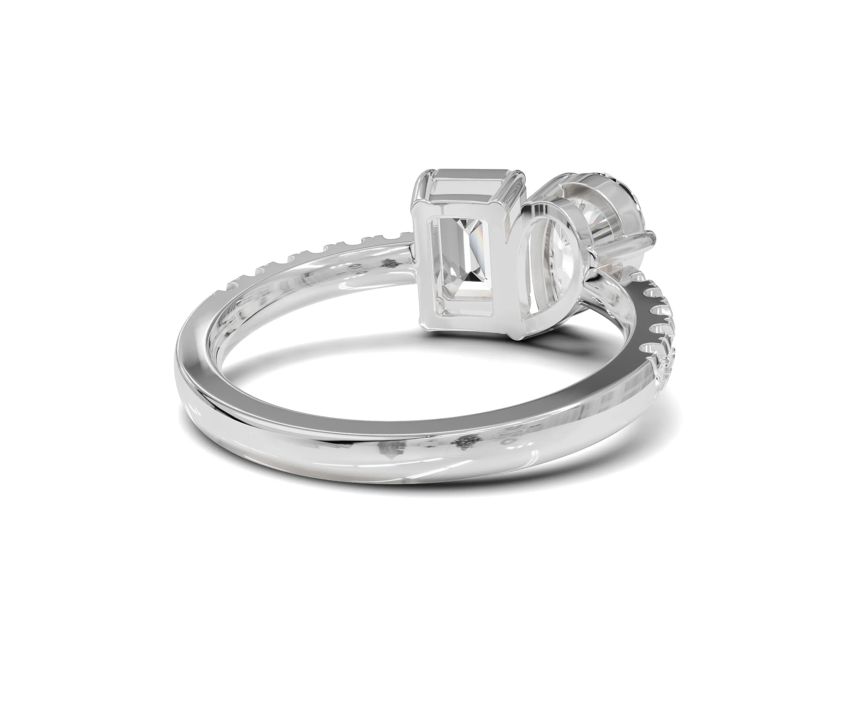Pear & Emerald Cut Toi Et Moi Engagement Ring | 2.50ct Lab Grown