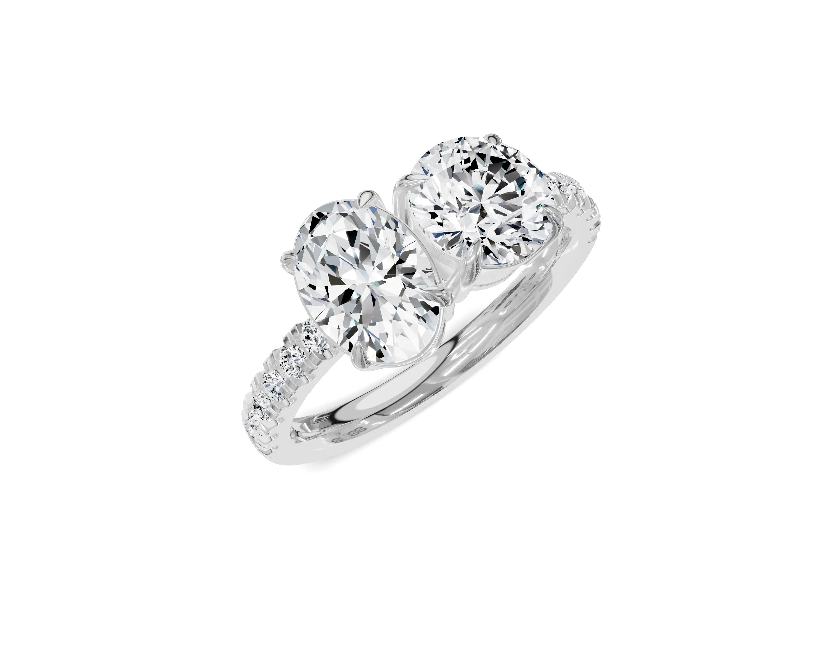 Oval & Round Cut Toi Et Moi Engagement Ring | 2.25ct Lab Grown