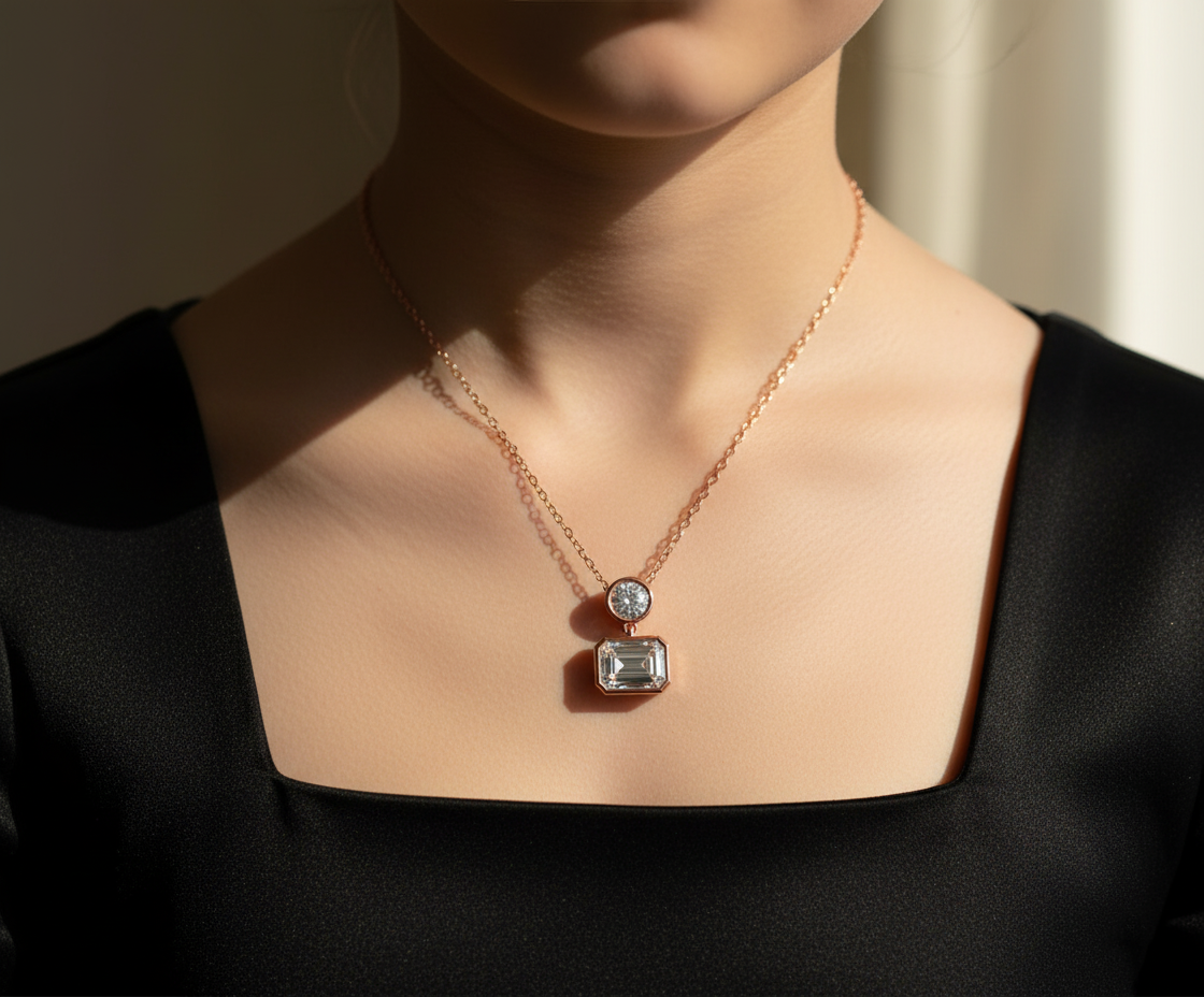 Modern Elegance Emerald Pendant