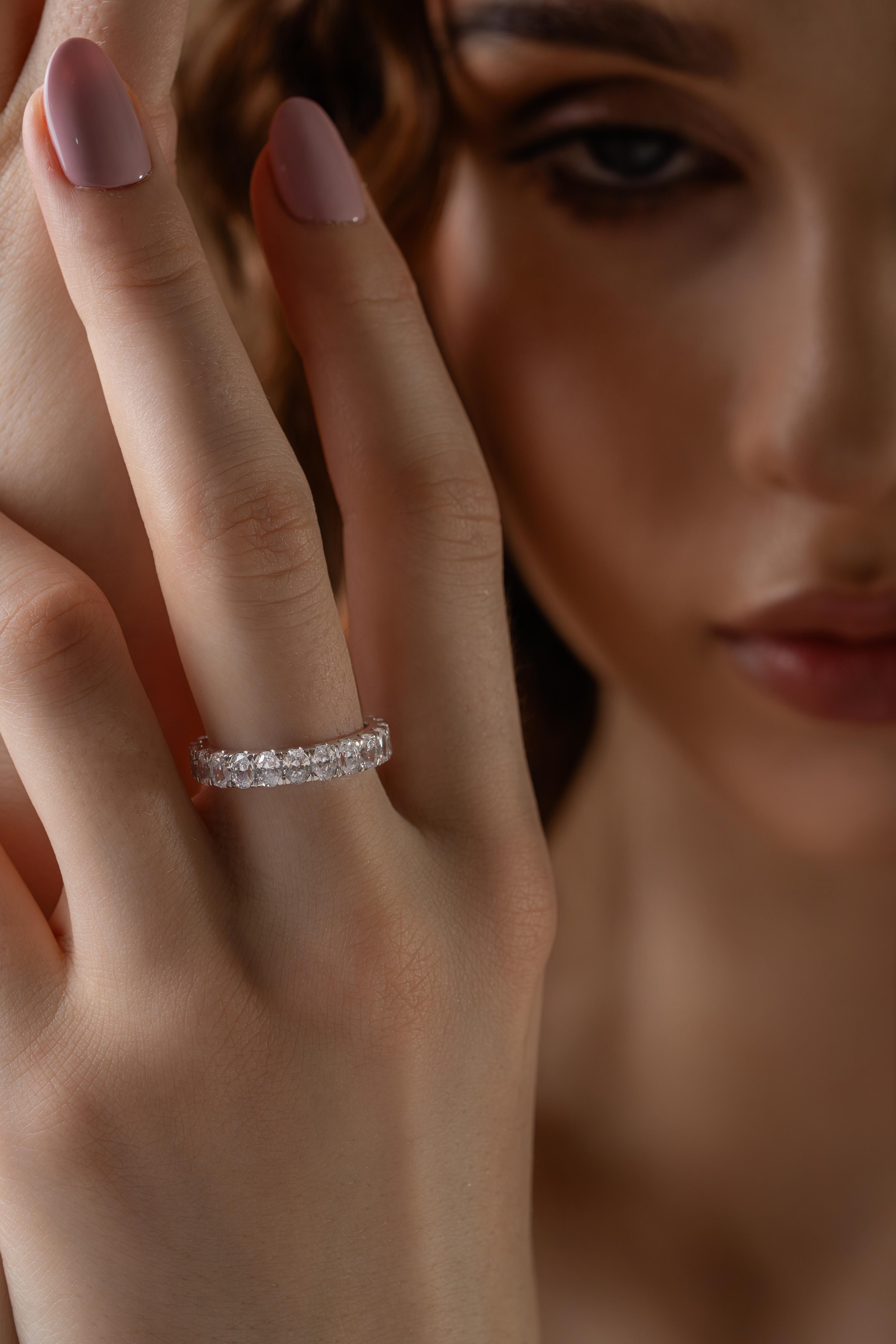 Timeless Radiance|3ct Lab Grown Oval Diamond Eternity Band