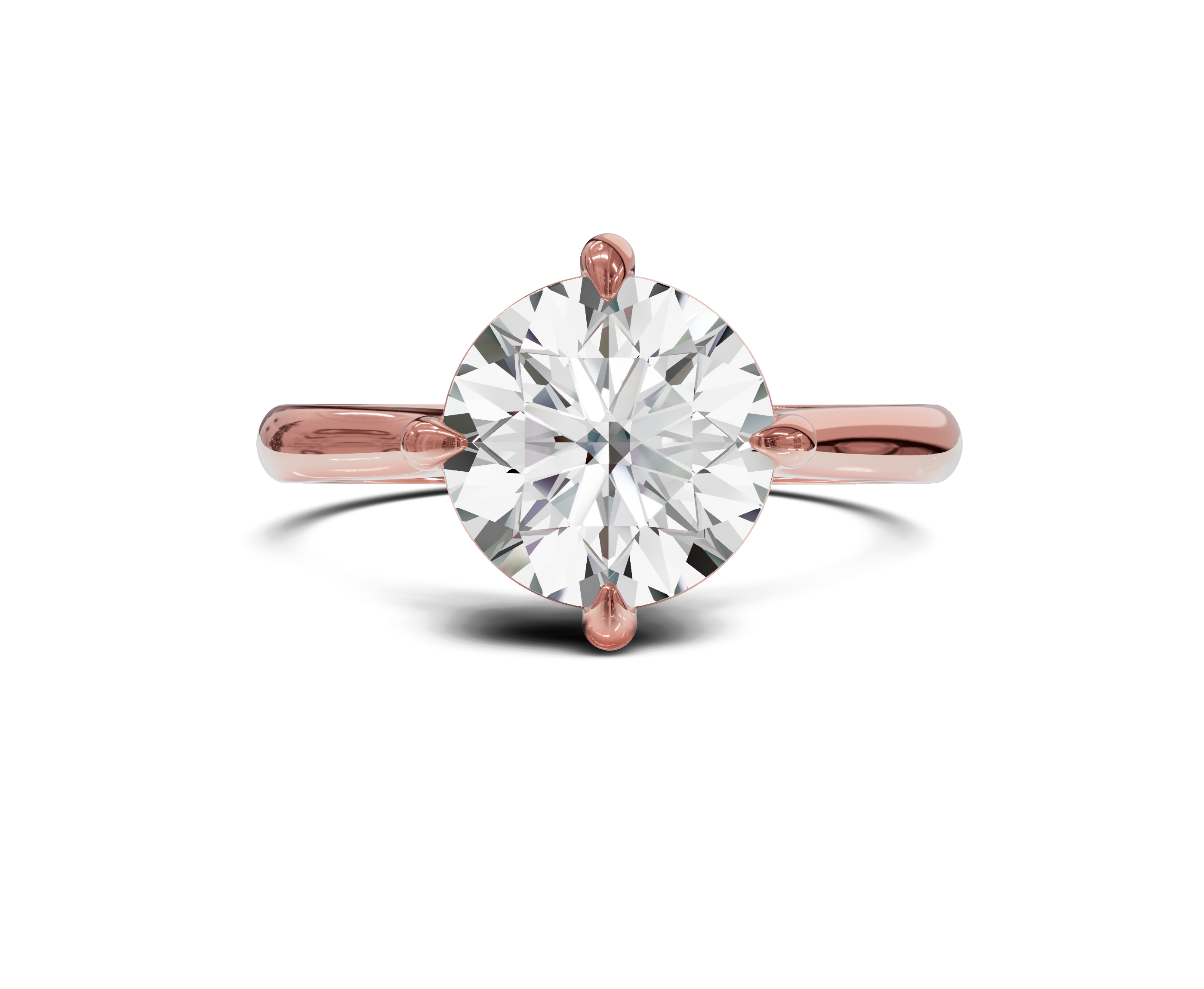 Four Prong Solitaire Engagement Ring |2 Ct| Round Diamond - Chicory Jewel