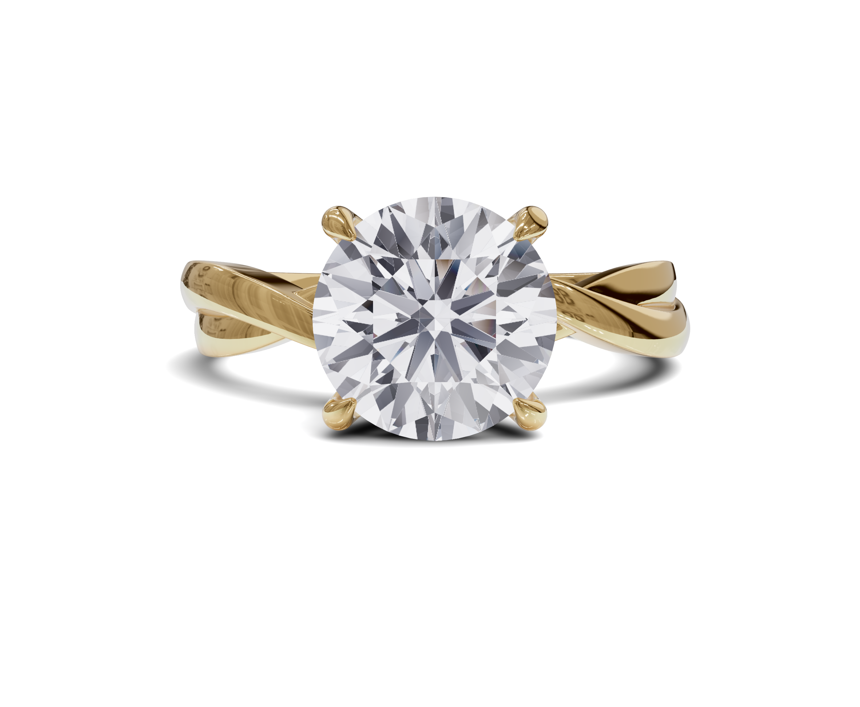 Timeless Twisted Shank Solitaire Diamond Ring ||2 ct| Round Cut - Chicory Jewel