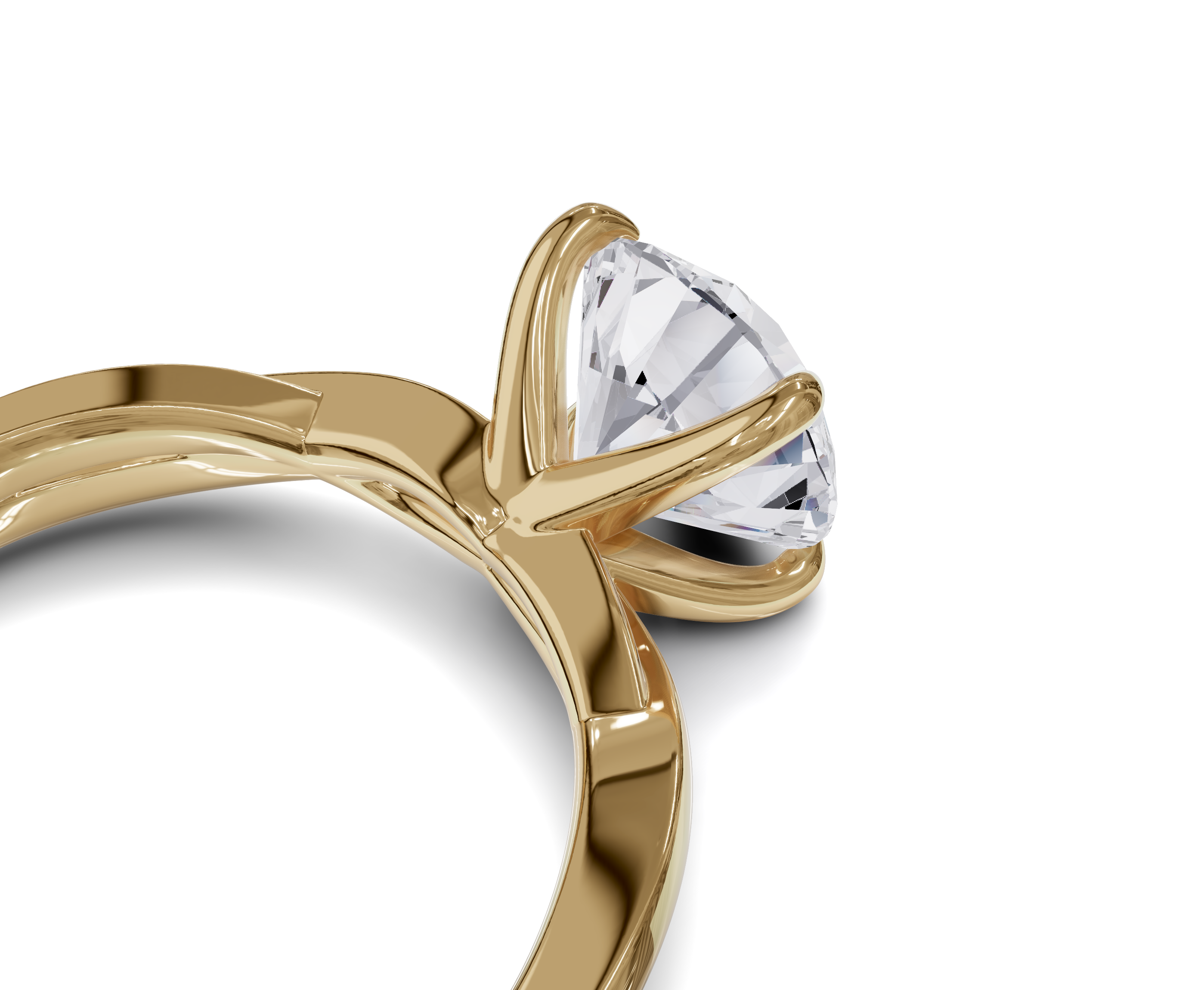 Timeless Twisted Shank Solitaire Diamond Ring ||2 ct| Round Cut - Chicory Jewel