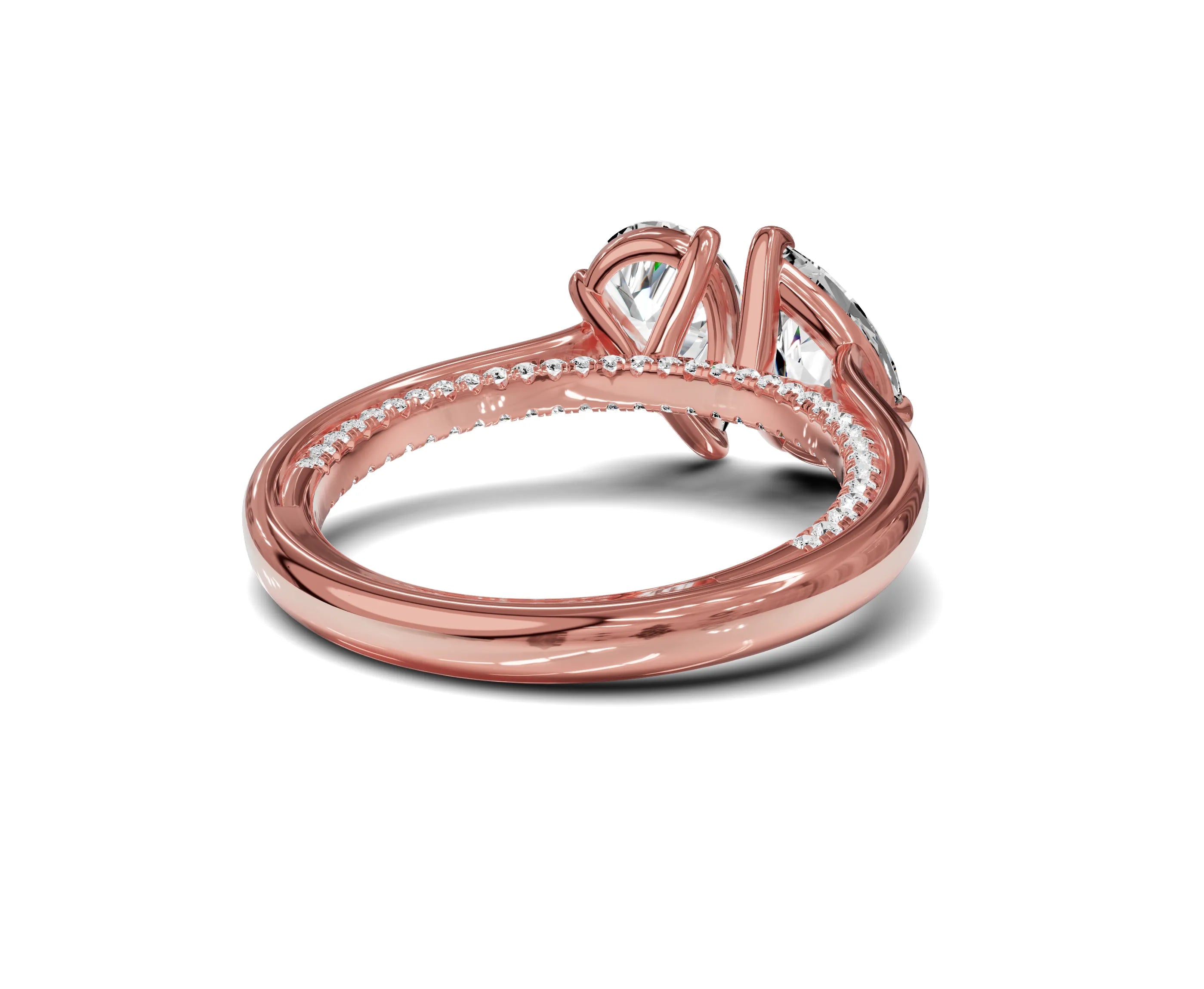 Unique Toi et Moi Ring with Twin Pear Diamonds - Chicory Jewel