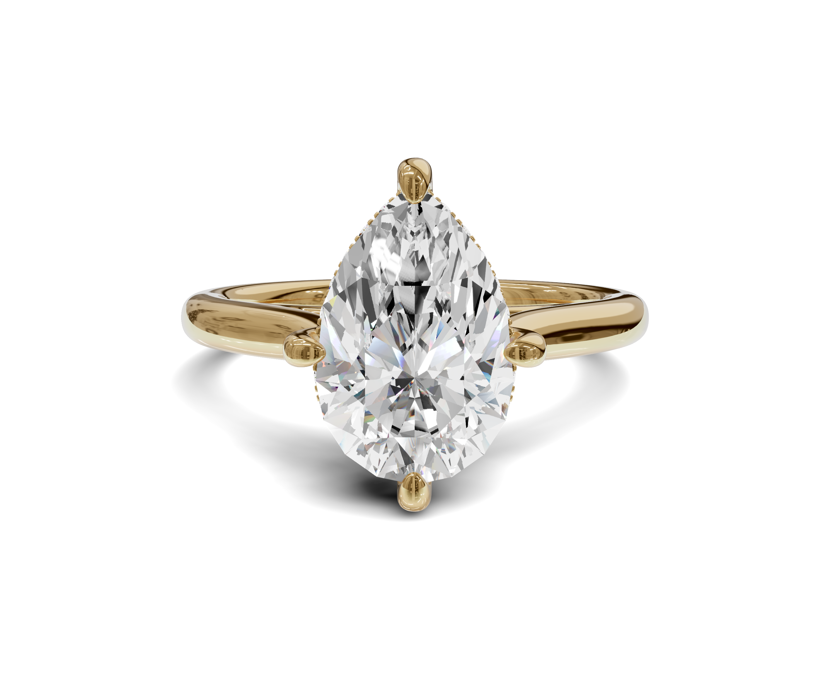 Pear Cut Engagement Ring With Hidden Halo | Chicory Jewel