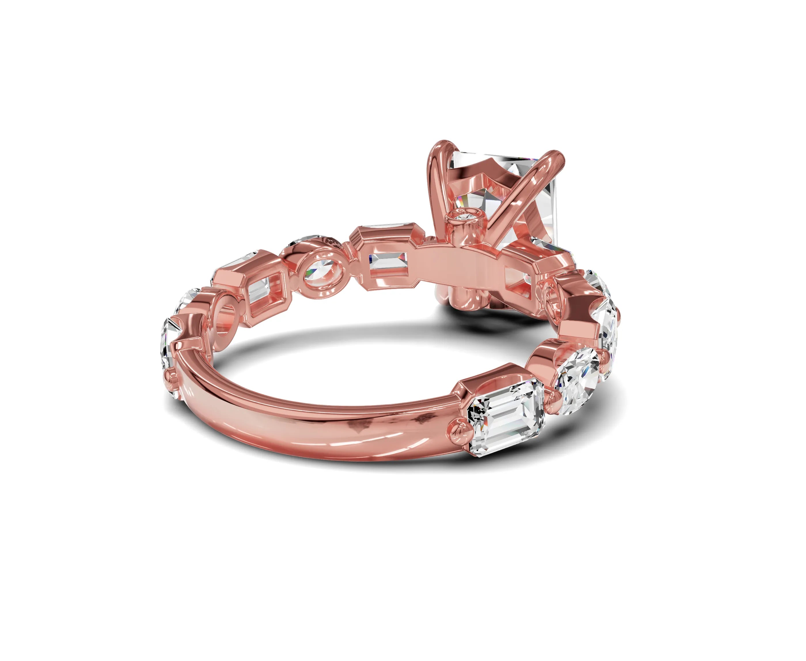 Brilliant Radiant Cut Engagement Ring With Side Diamonds