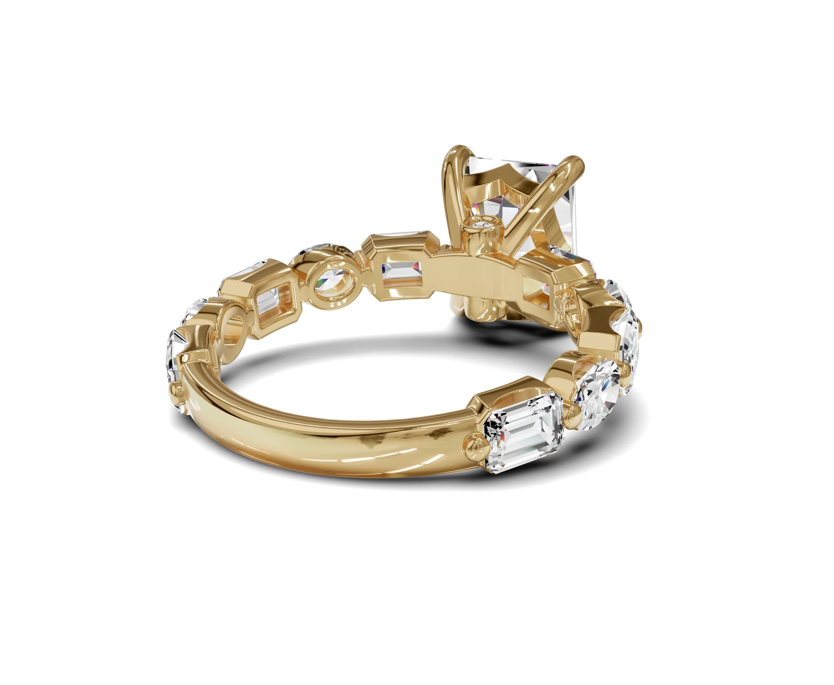 Brilliant Radiant Cut Engagement Ring With Side Diamonds