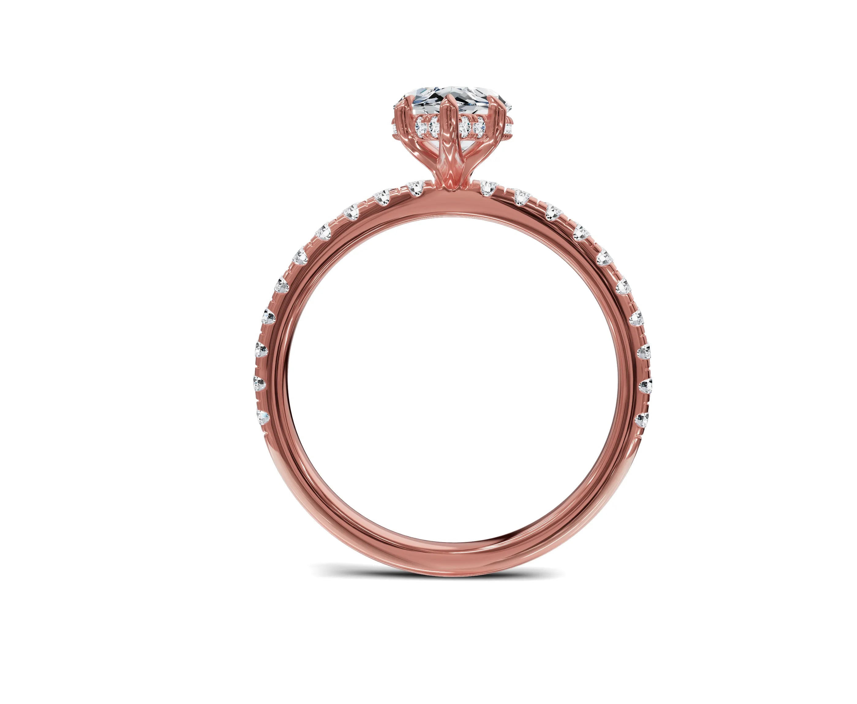 Marquise engagement ring with hidden halo in 10K white gold featuring a 1-carat center stone, styled by Chicoryjewel.com