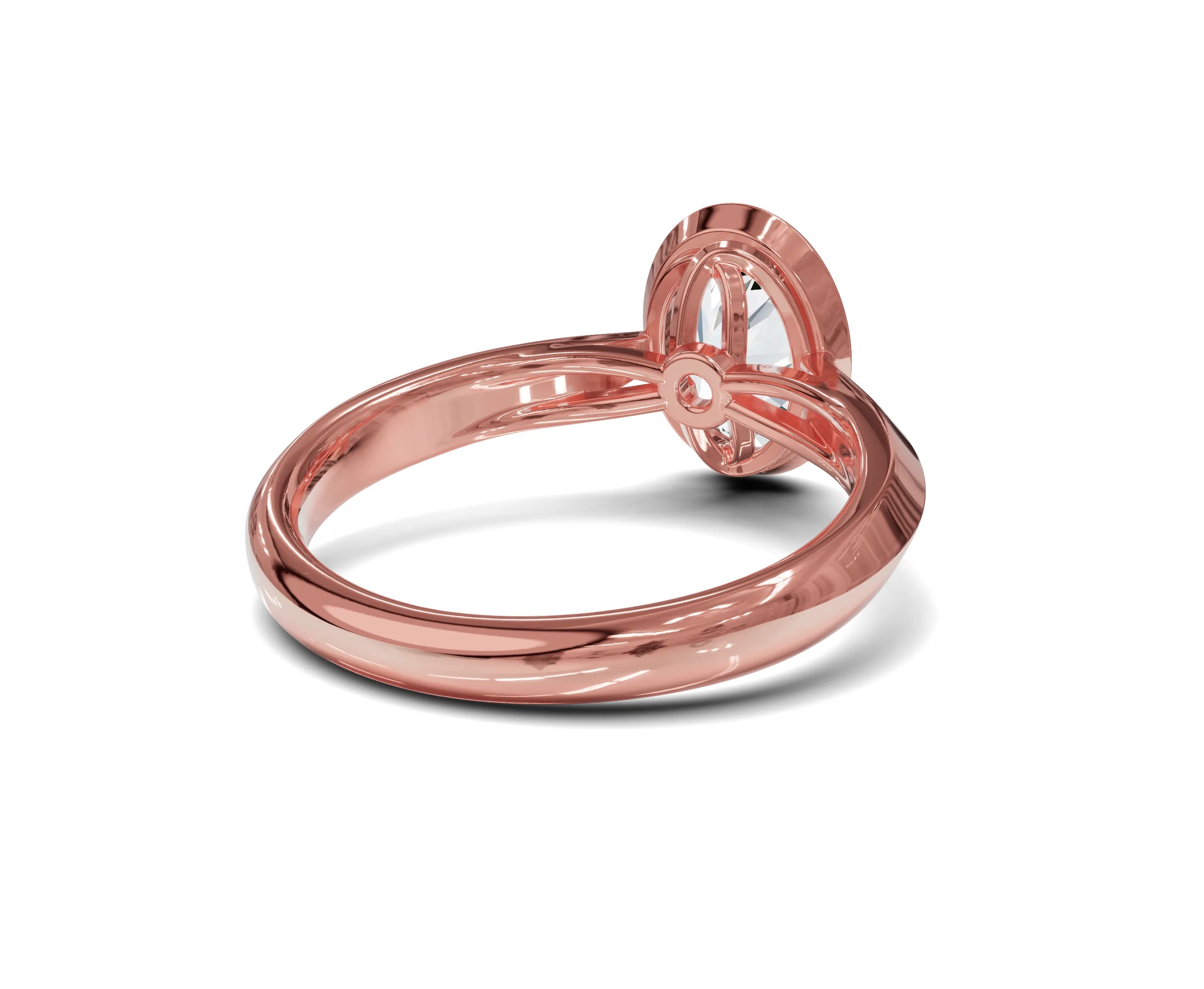 Oval Lab Grown Diamond Bezel Set Solitaire Engagement Ring | Chicory Jewel