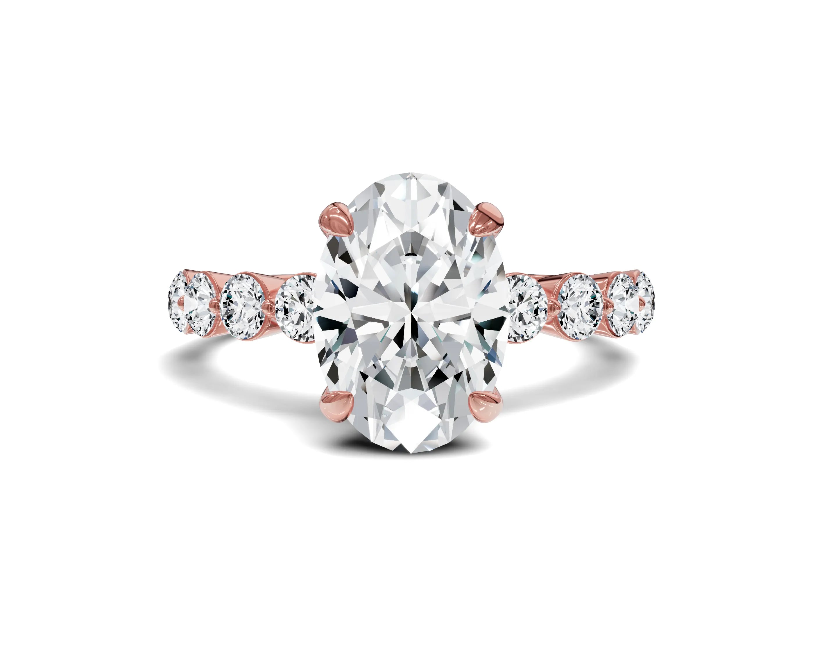 Oval diamond engagement ring | Three stone - Chicory Jewel