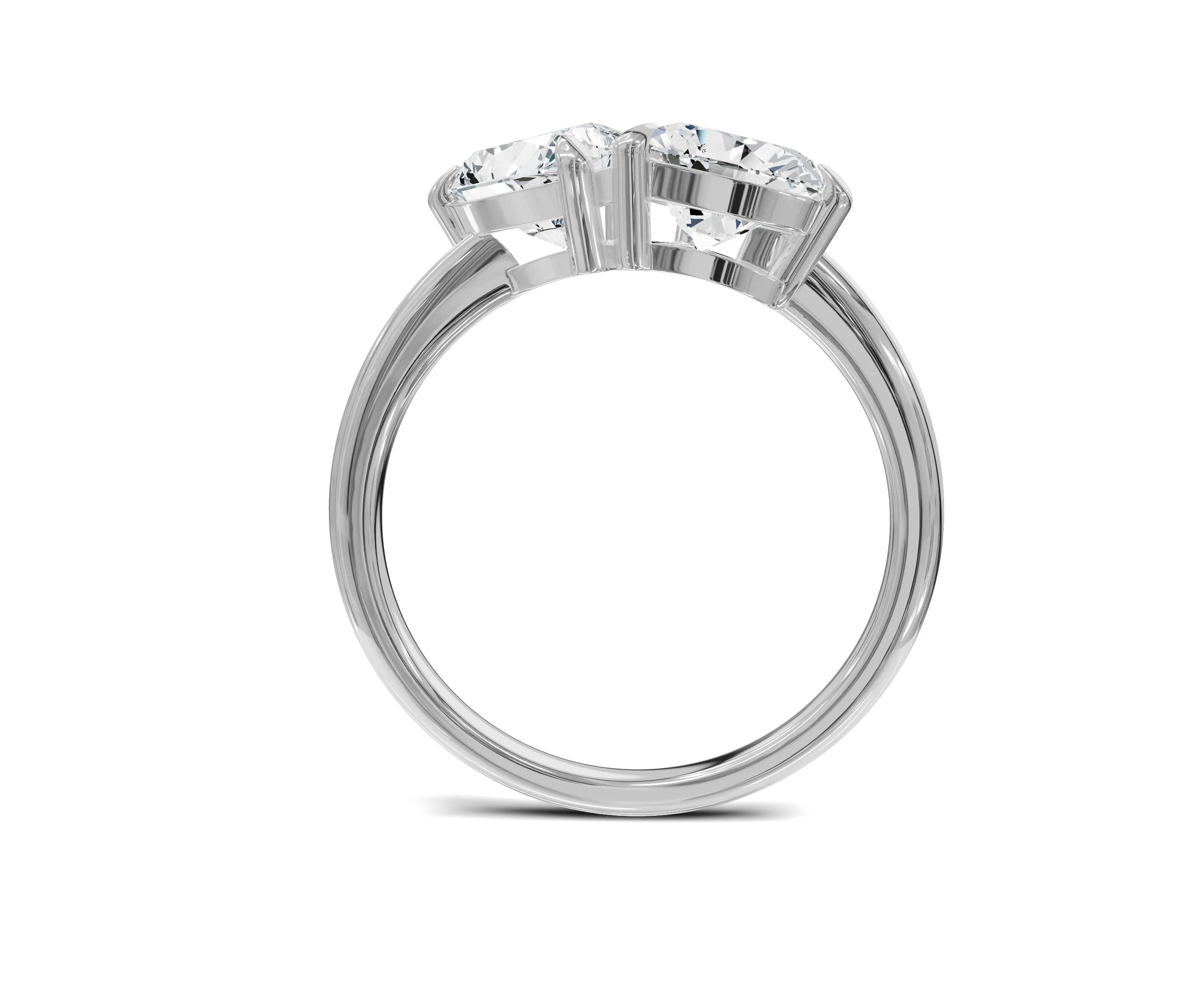 Heart Cut 2 Ct Toi Et Moi Engagement Ring - Chicory Jewel