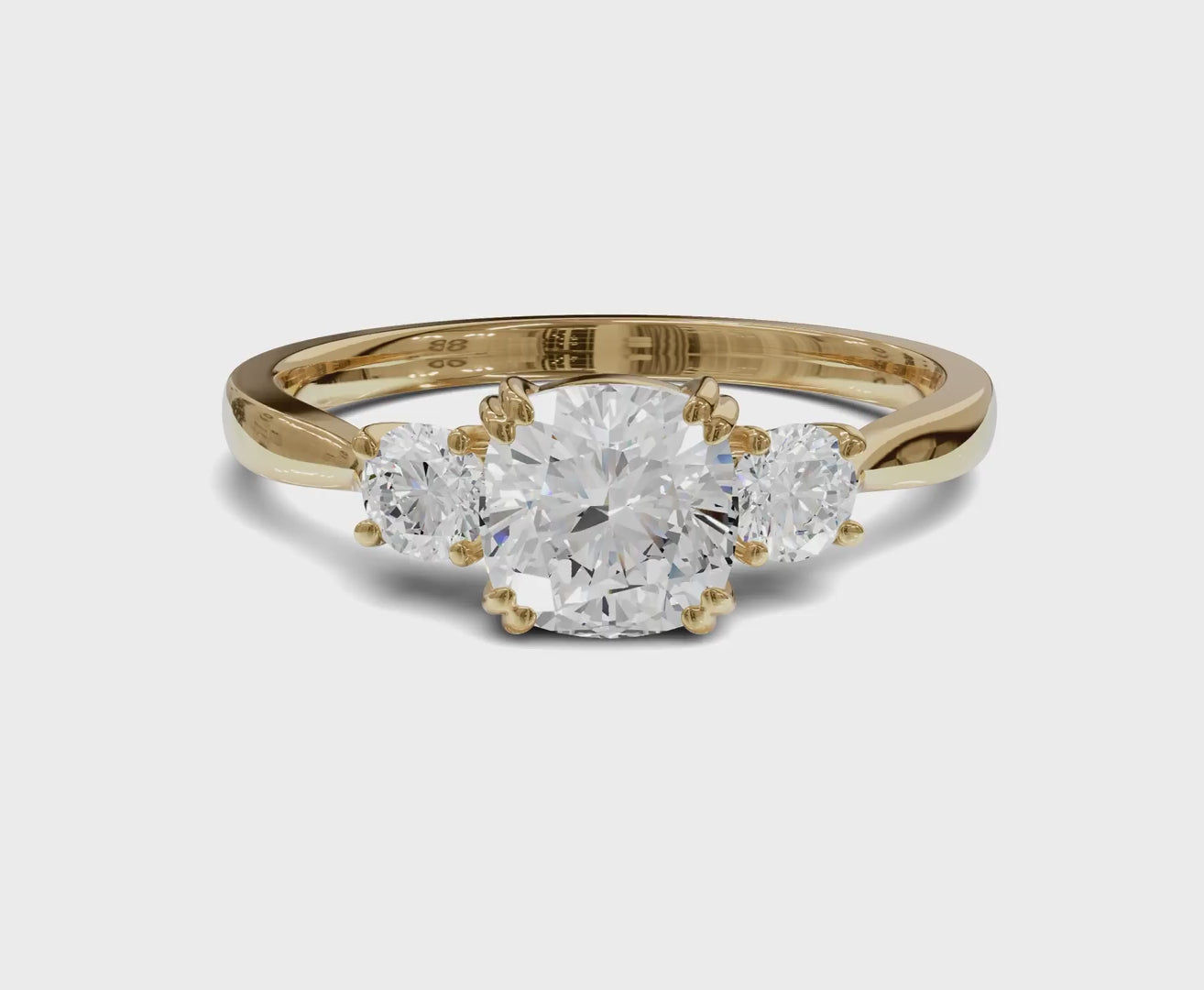 Timeless Three Stone Cushion Diamond Ring| 1.25ct | Engagement Ring