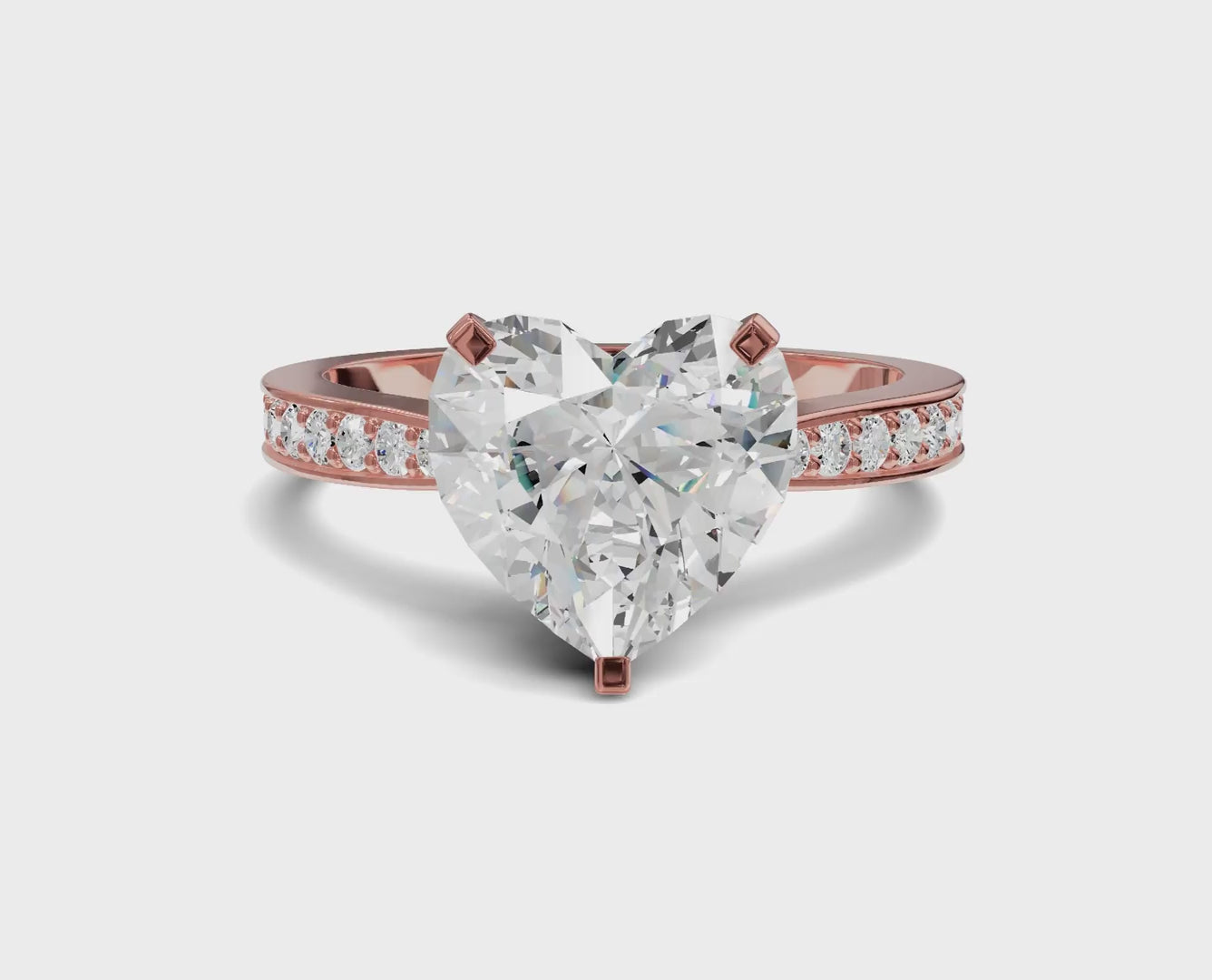 Delicate Heart Shape 2.25ct Engagement Ring | Side Stone Brilliance