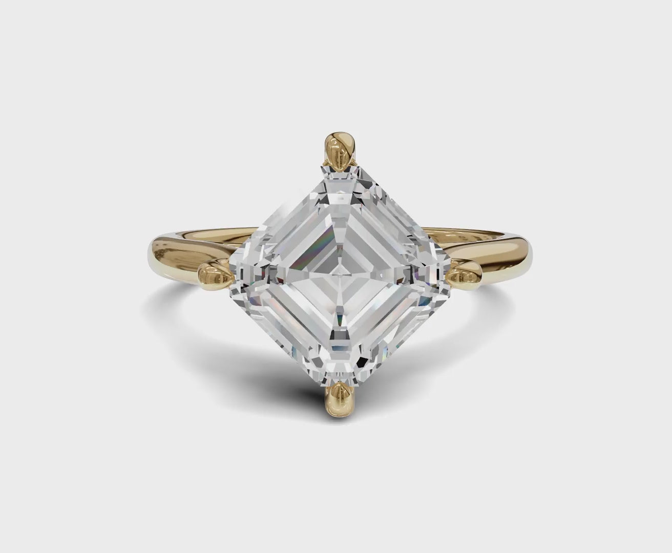 2.60 Ct Asshcher Cut Engagement Ring With Hidden Halo
