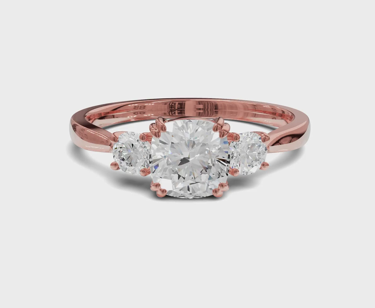 Timeless Three Stone Cushion Diamond Ring| 1.25ct | Engagement Ring