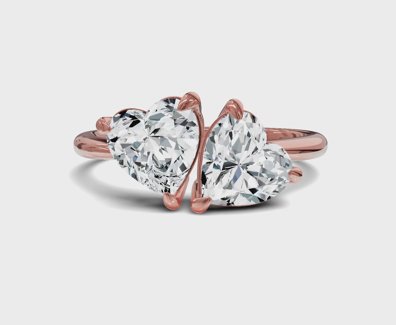 Heart Cut 2 Ct Toi Et Moi Engagement Ring