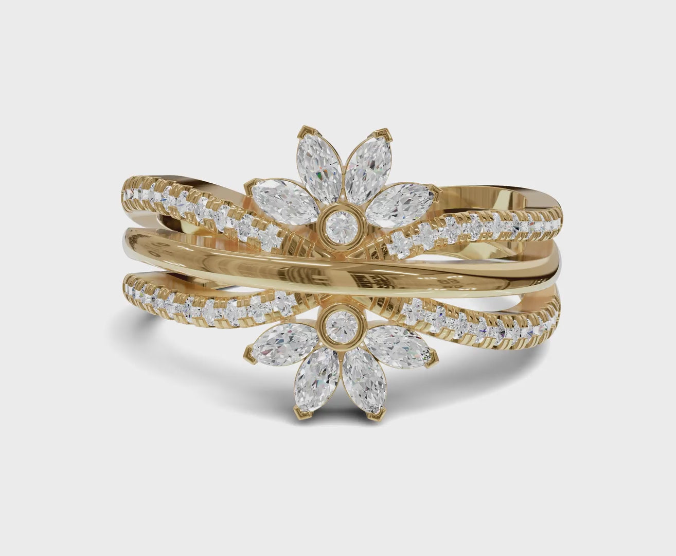 Elegant Flower Lab Grown Diamond Ring | 0.35ct