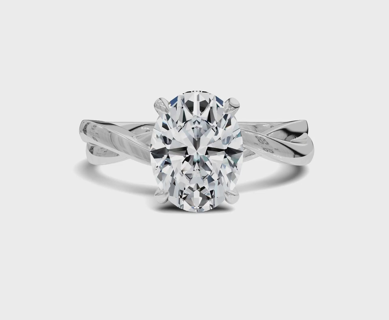 1.5 Ct Oval Diamond Twisted Shank Solitaire Engagement Ring