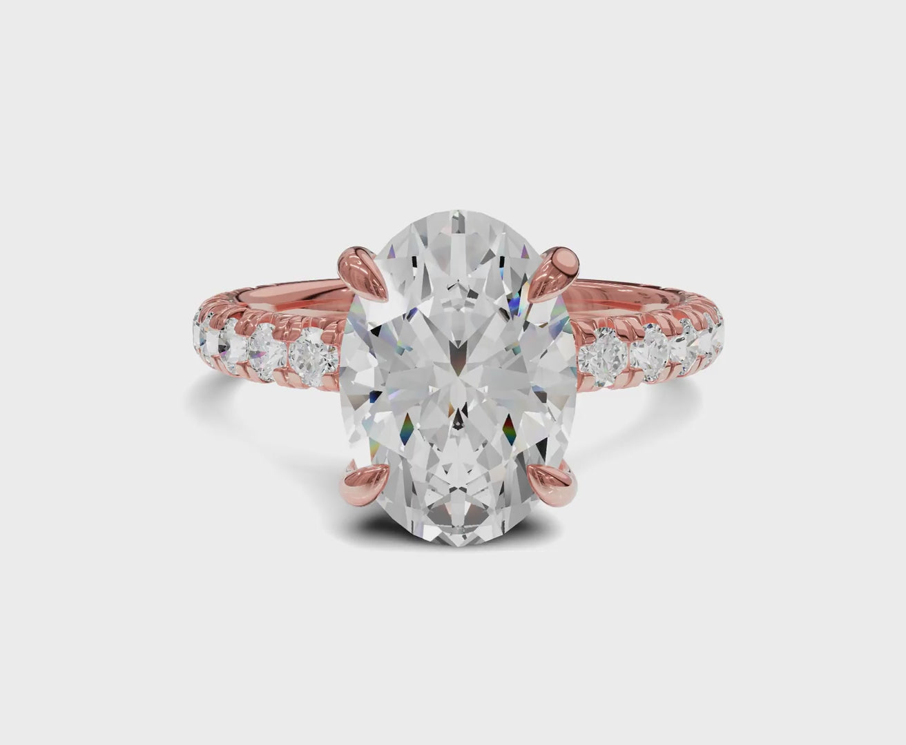 Luxurious Engagement Ring with Hidden Halo|2.50 ct|Oval Cut