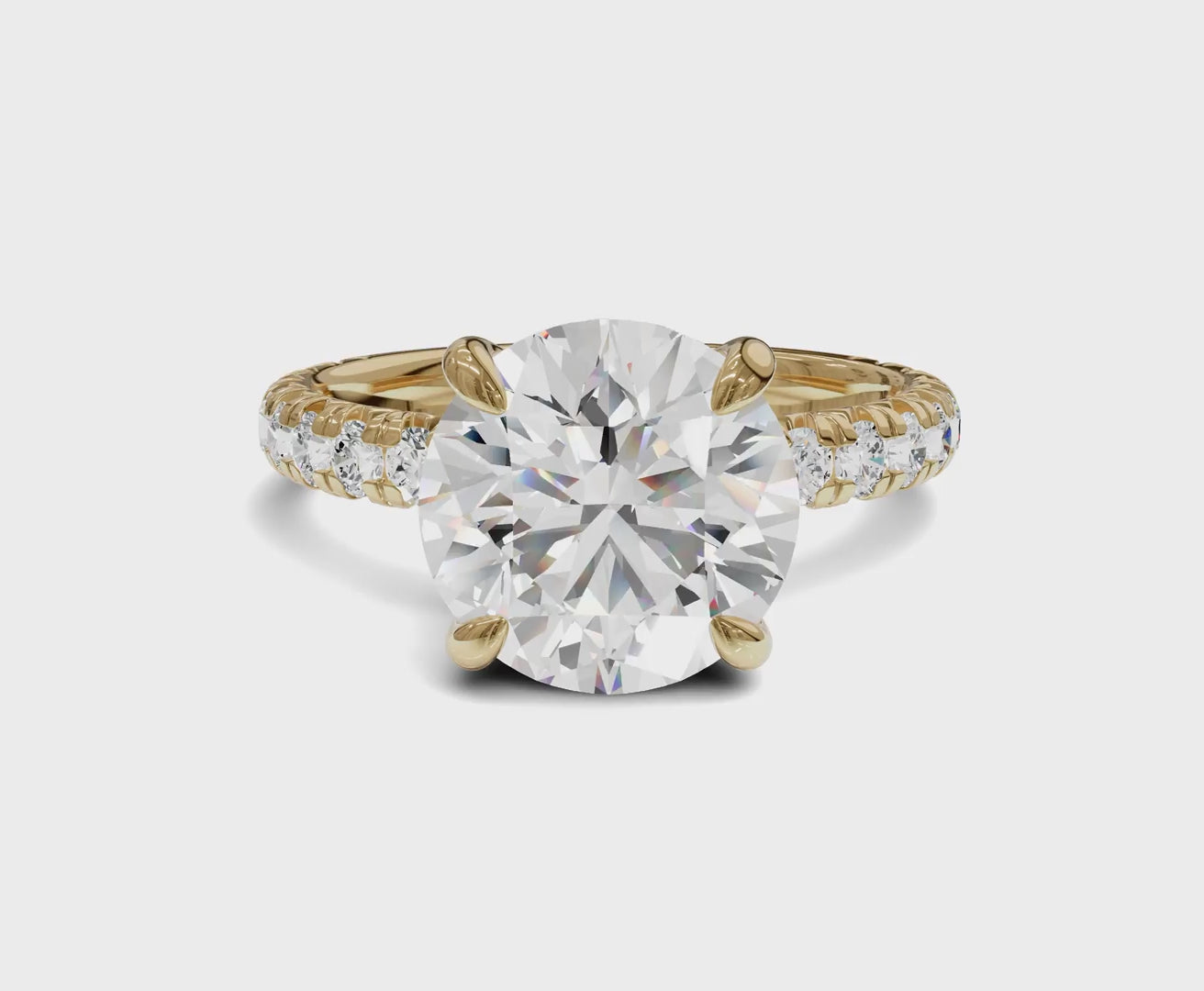 Luxurious Engagement Ring with Hidden Halo|2.50 ct|Round Cut