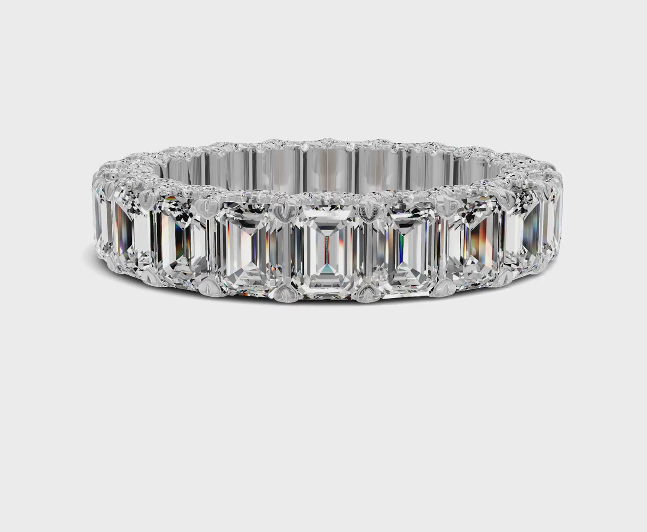 Emerald Diamond Eternity Band 4.50ct Wedding Band