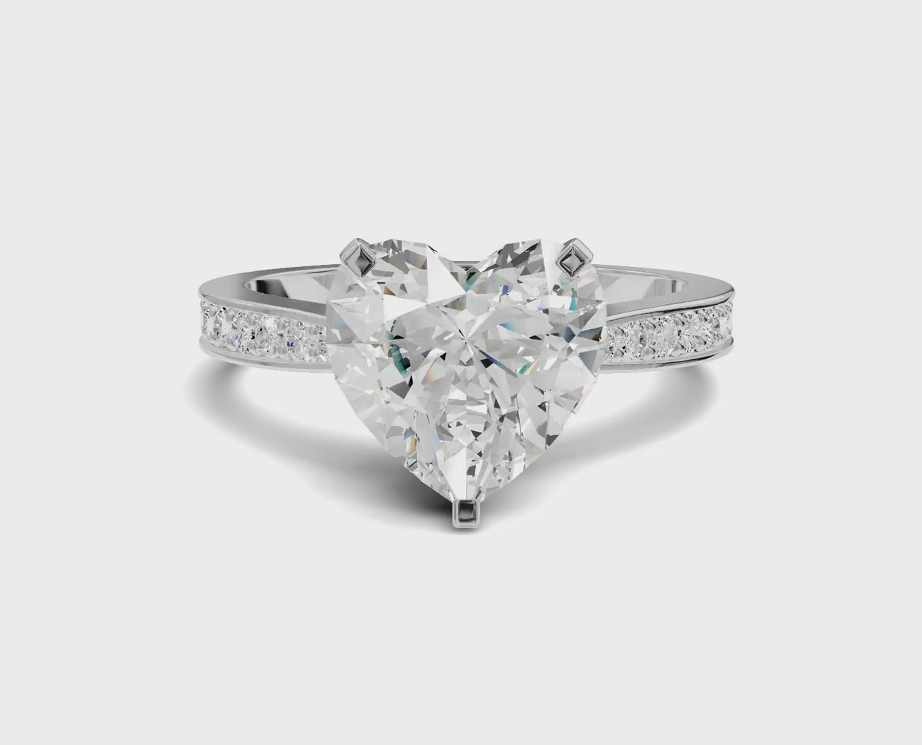 Delicate Heart Shape 2.25ct Engagement Ring | Side Stone Brilliance