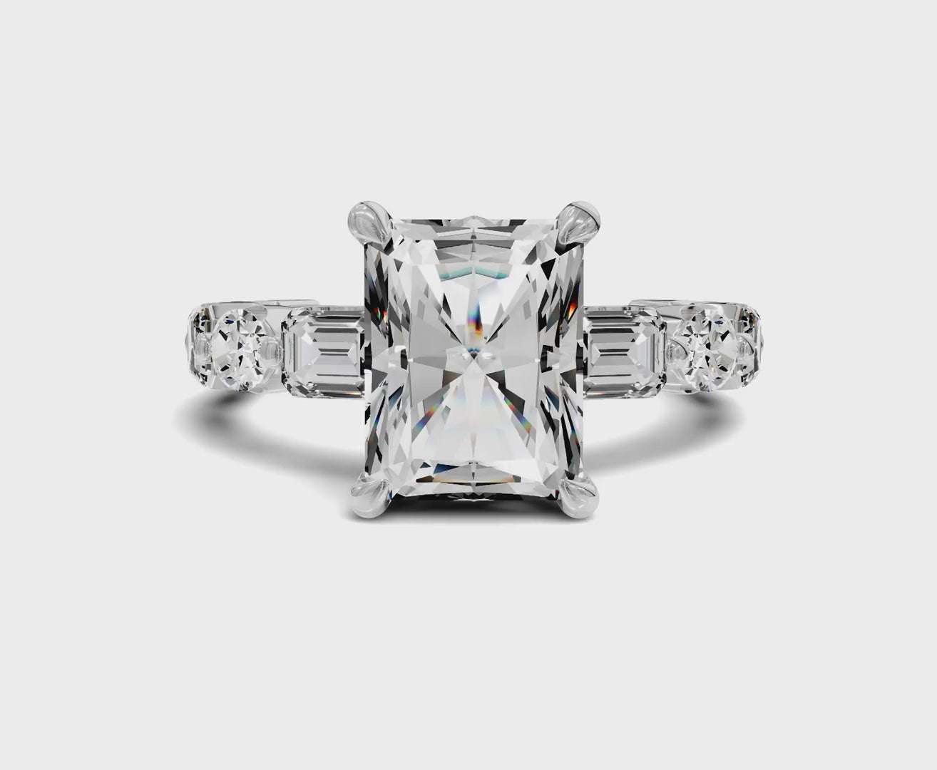 Brilliant 4.25 Carat Radiant Diamond Ring with Side Diamonds
